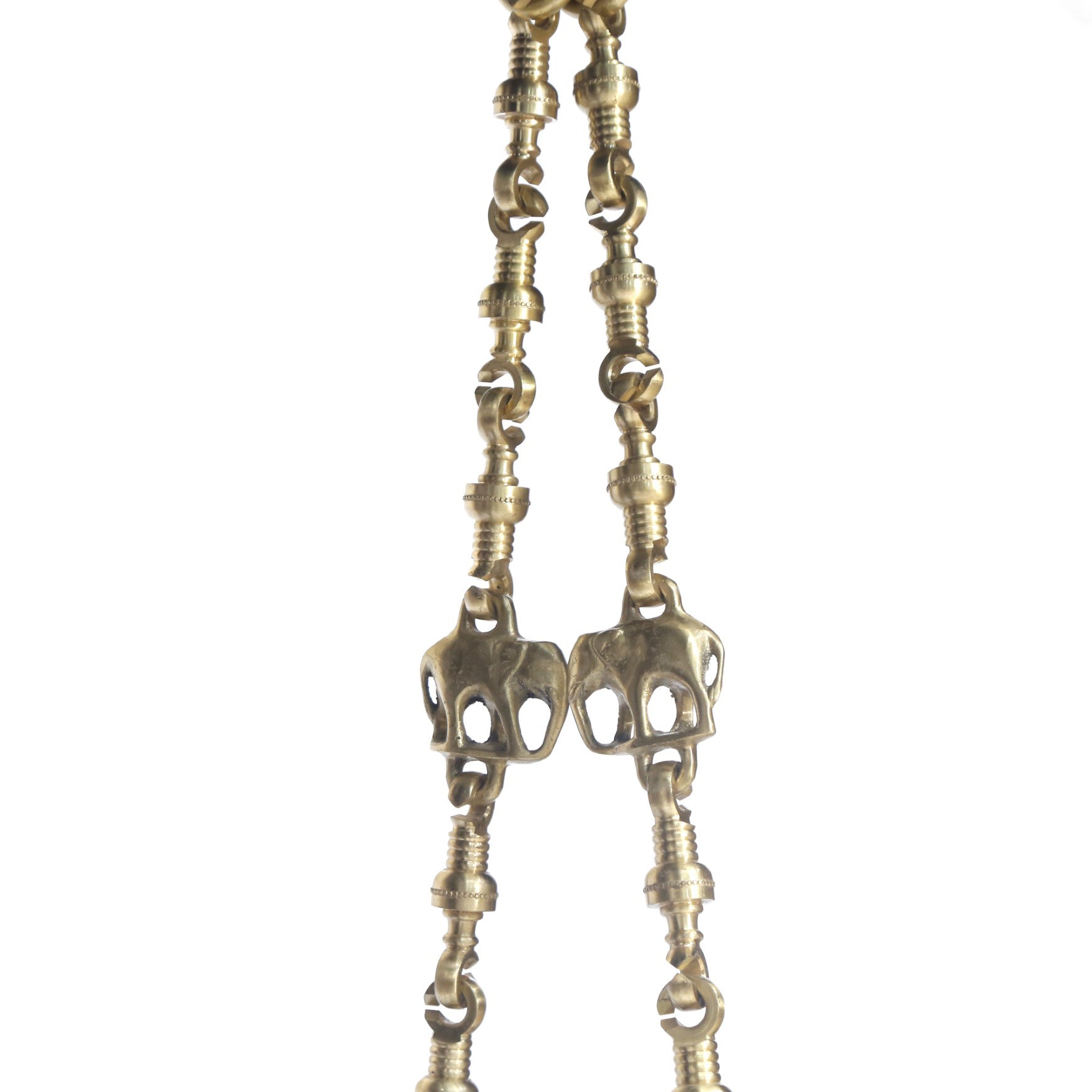 Wooden Brass Chain Royal Carved Elephants pillar Swing Swing