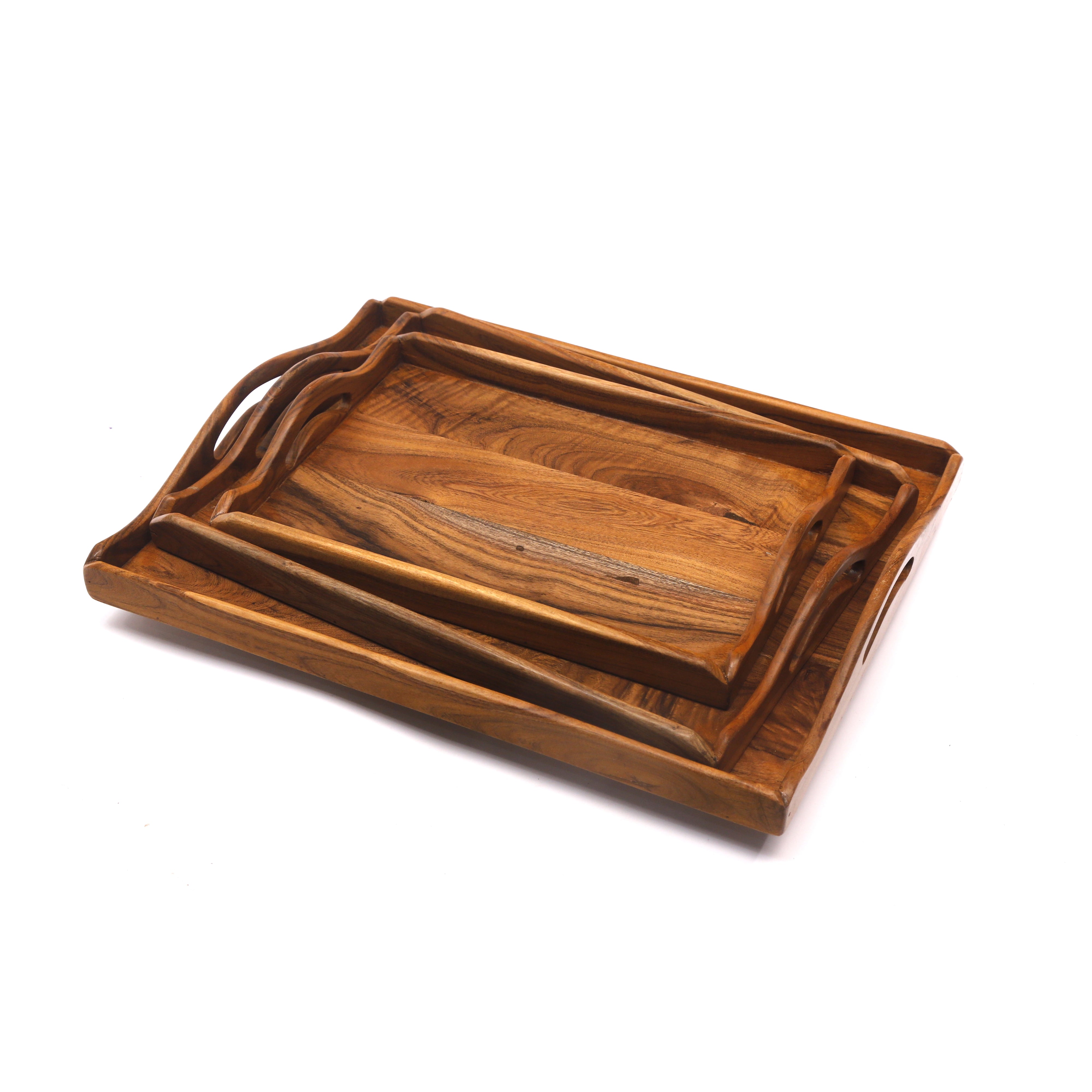 Wooden Crafted Tray Set Tray