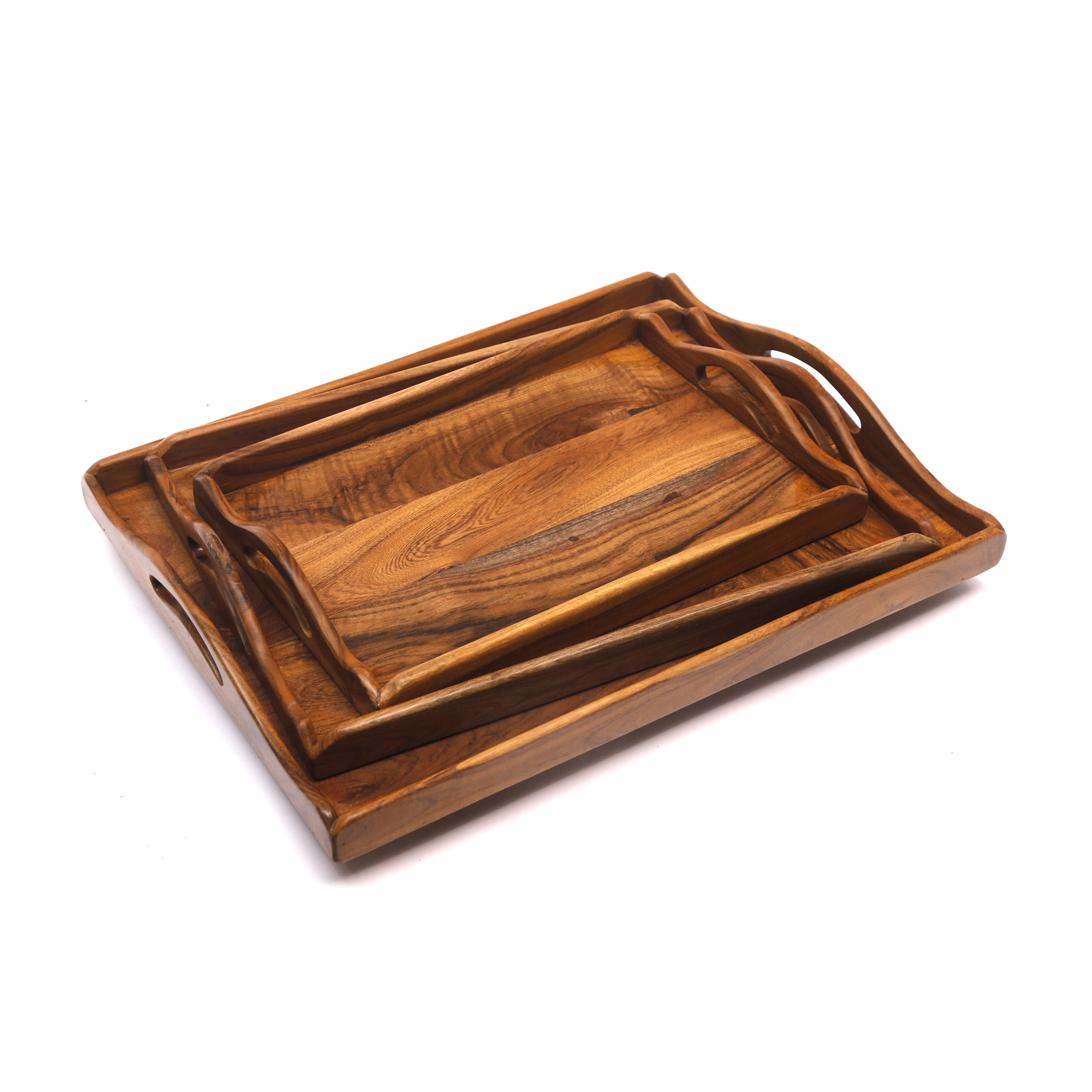 Wooden Crafted Tray Set Tray