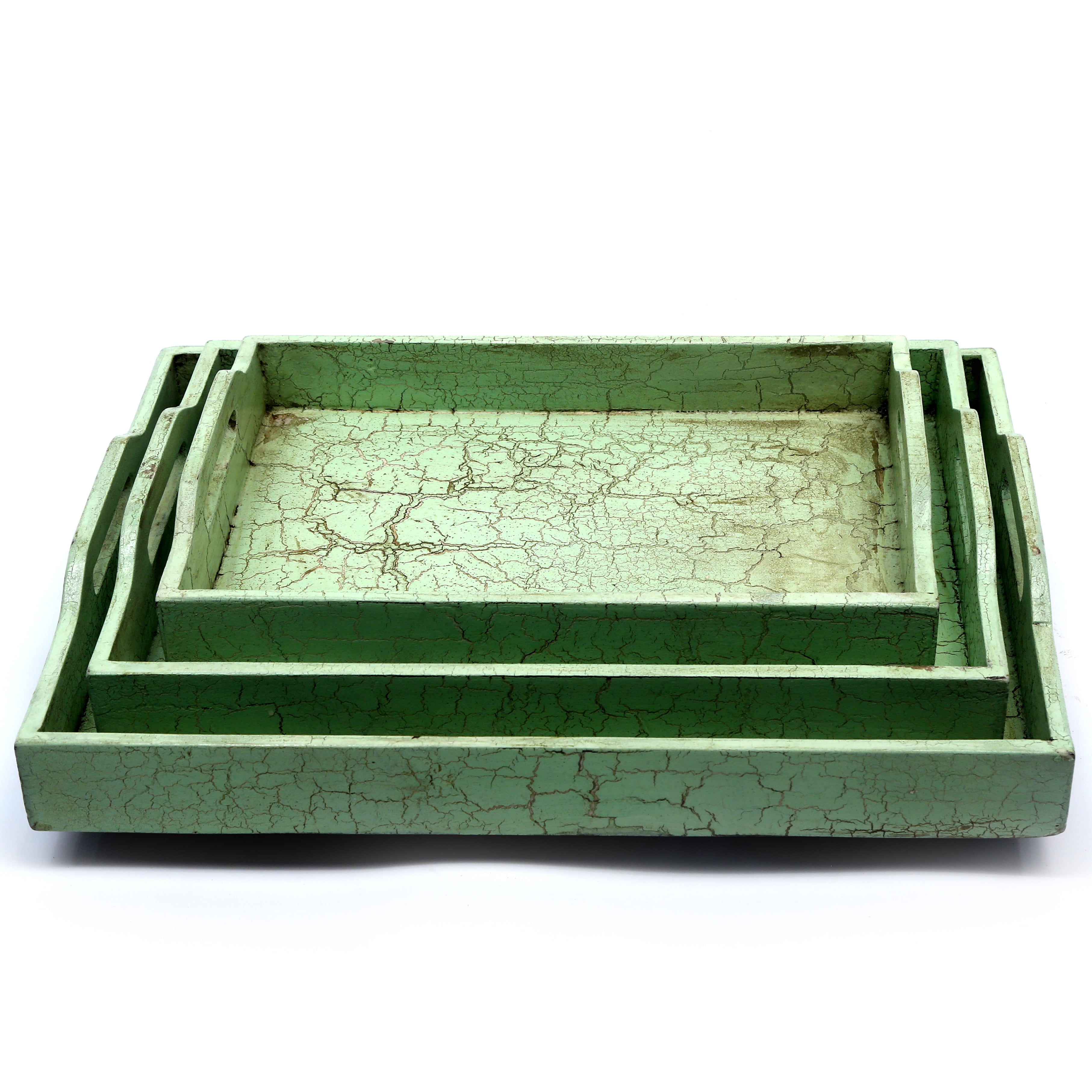 Mint Green Distressed Tray Set Tray