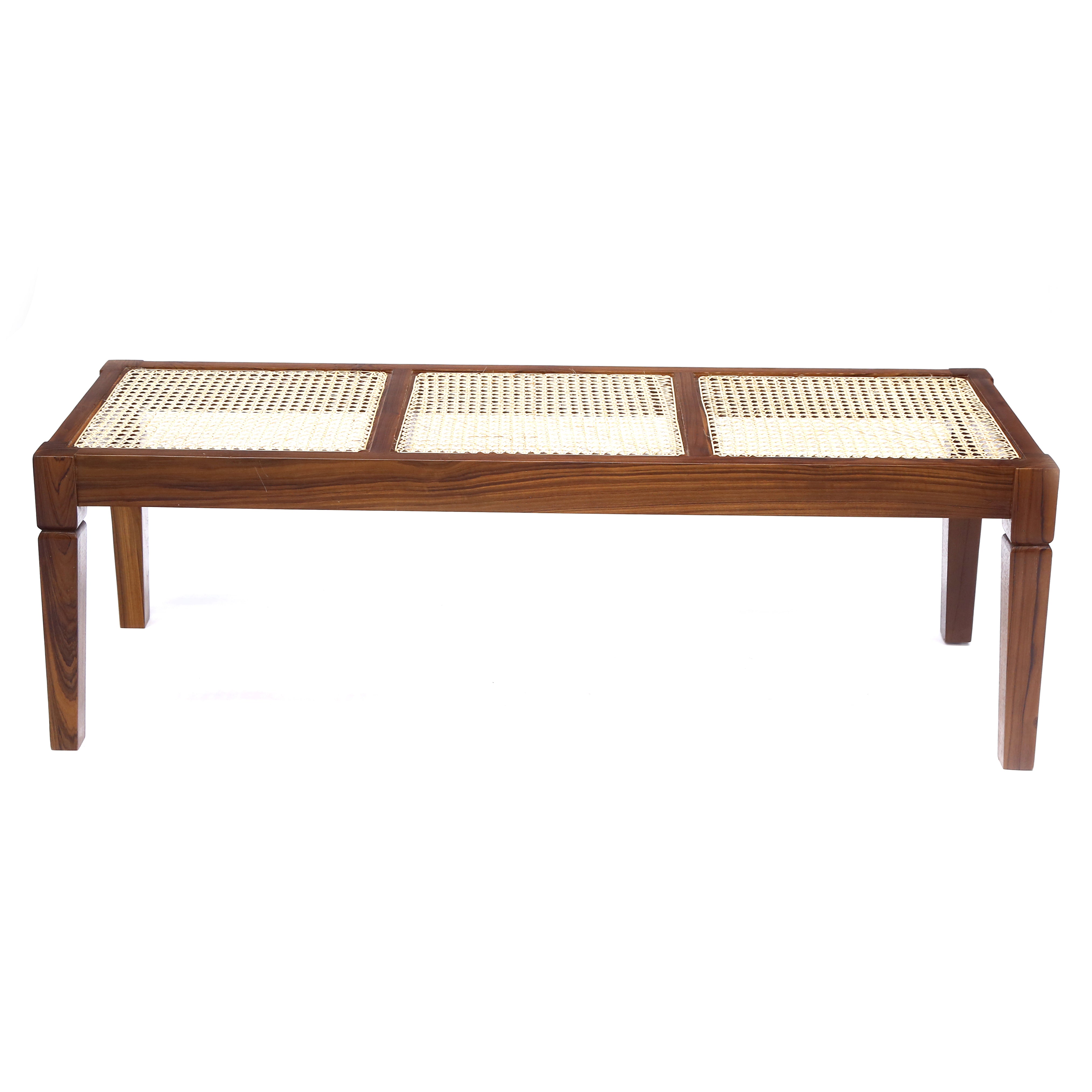 Traditional Solidwood and Cane Bench Bench