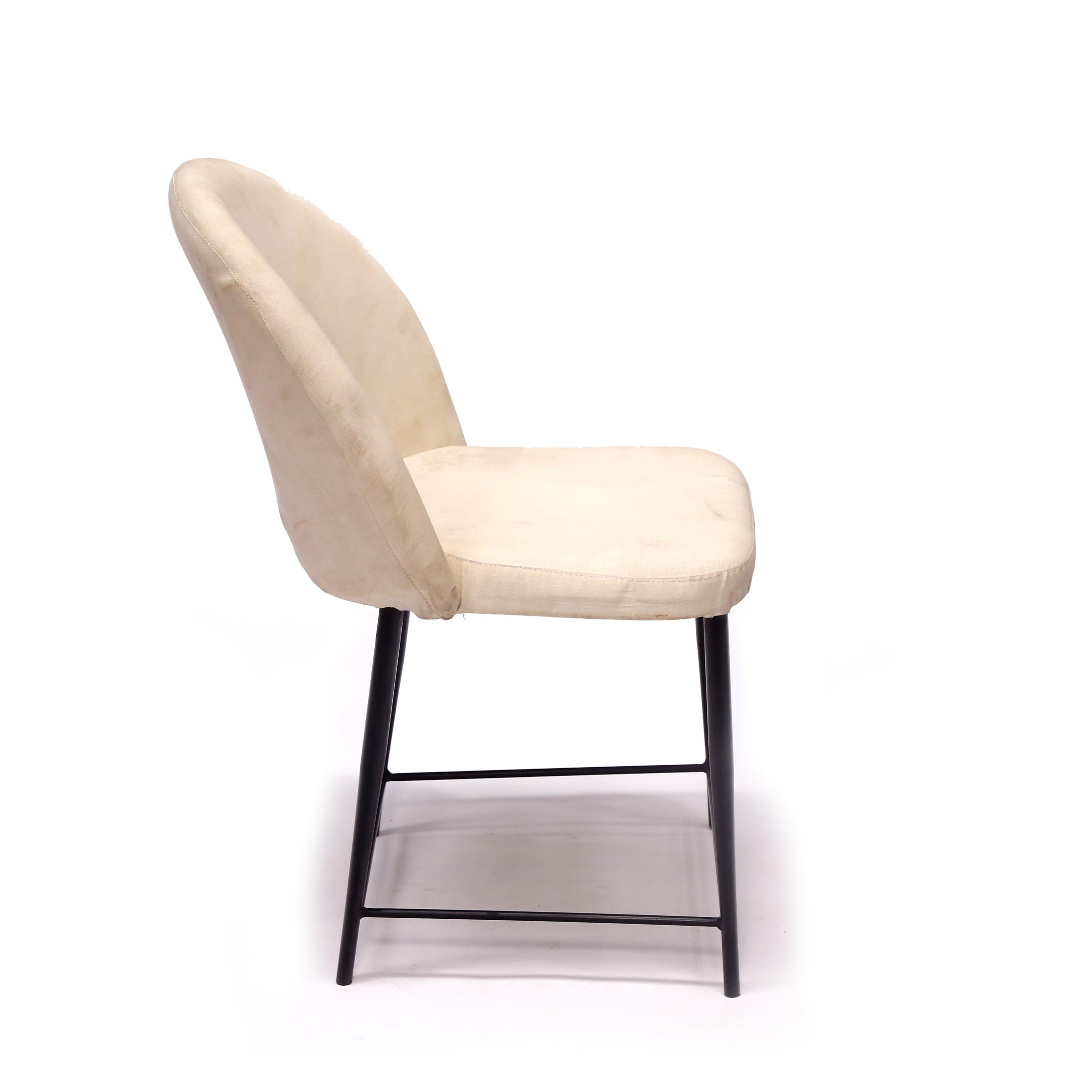 Fully White Cover Metal Chair Arm Chair