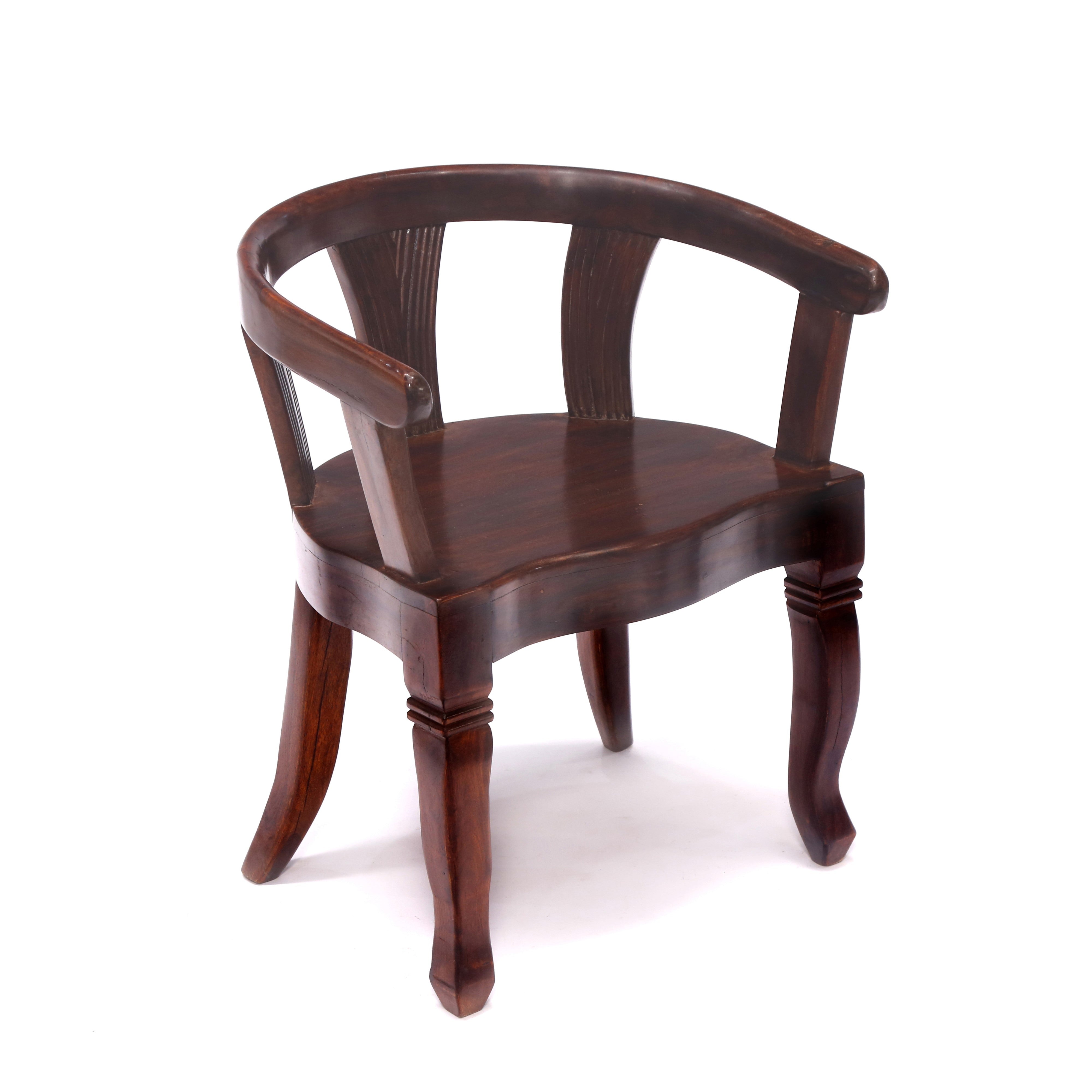 Round wood chair online with cushion