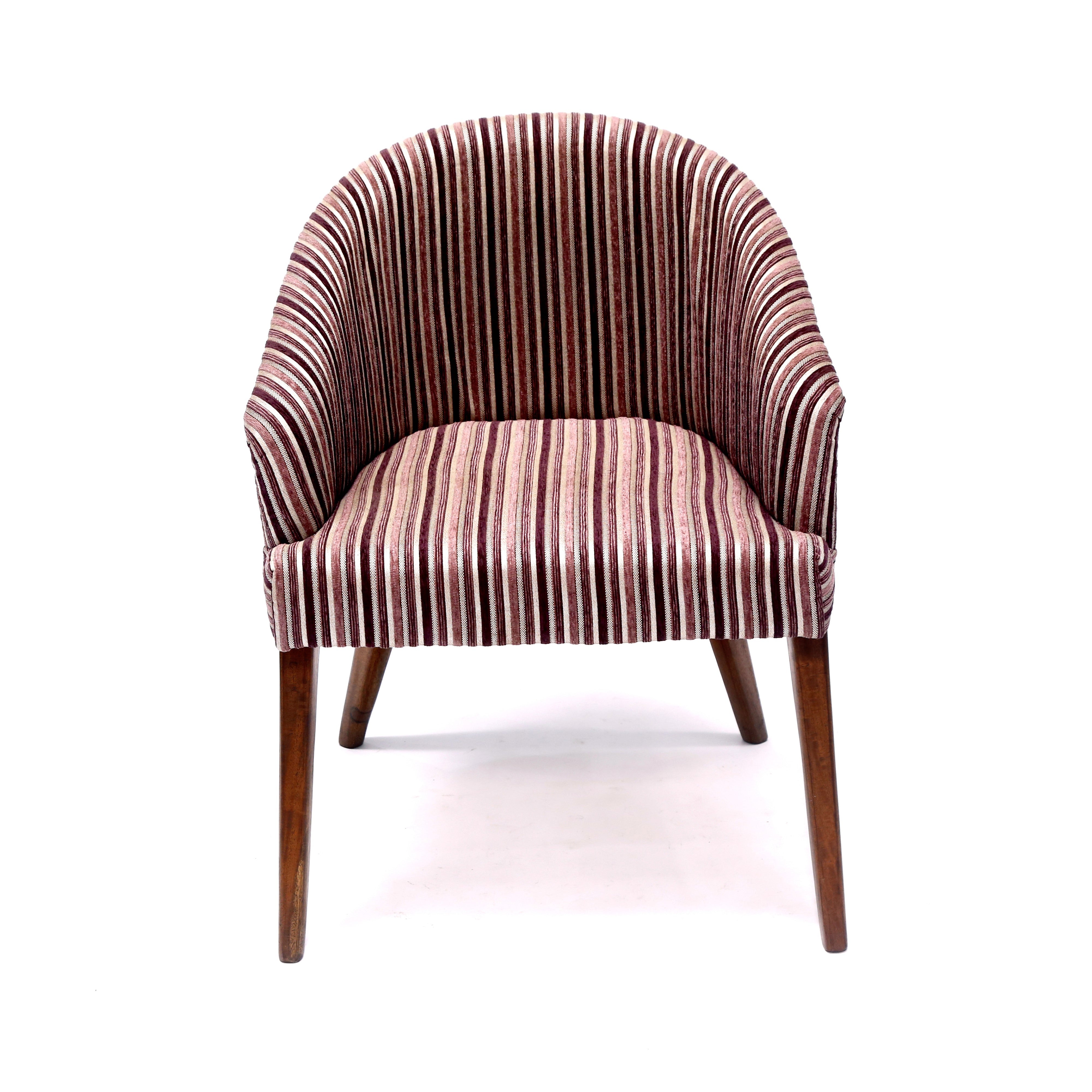 Striped barrel chair hot sale