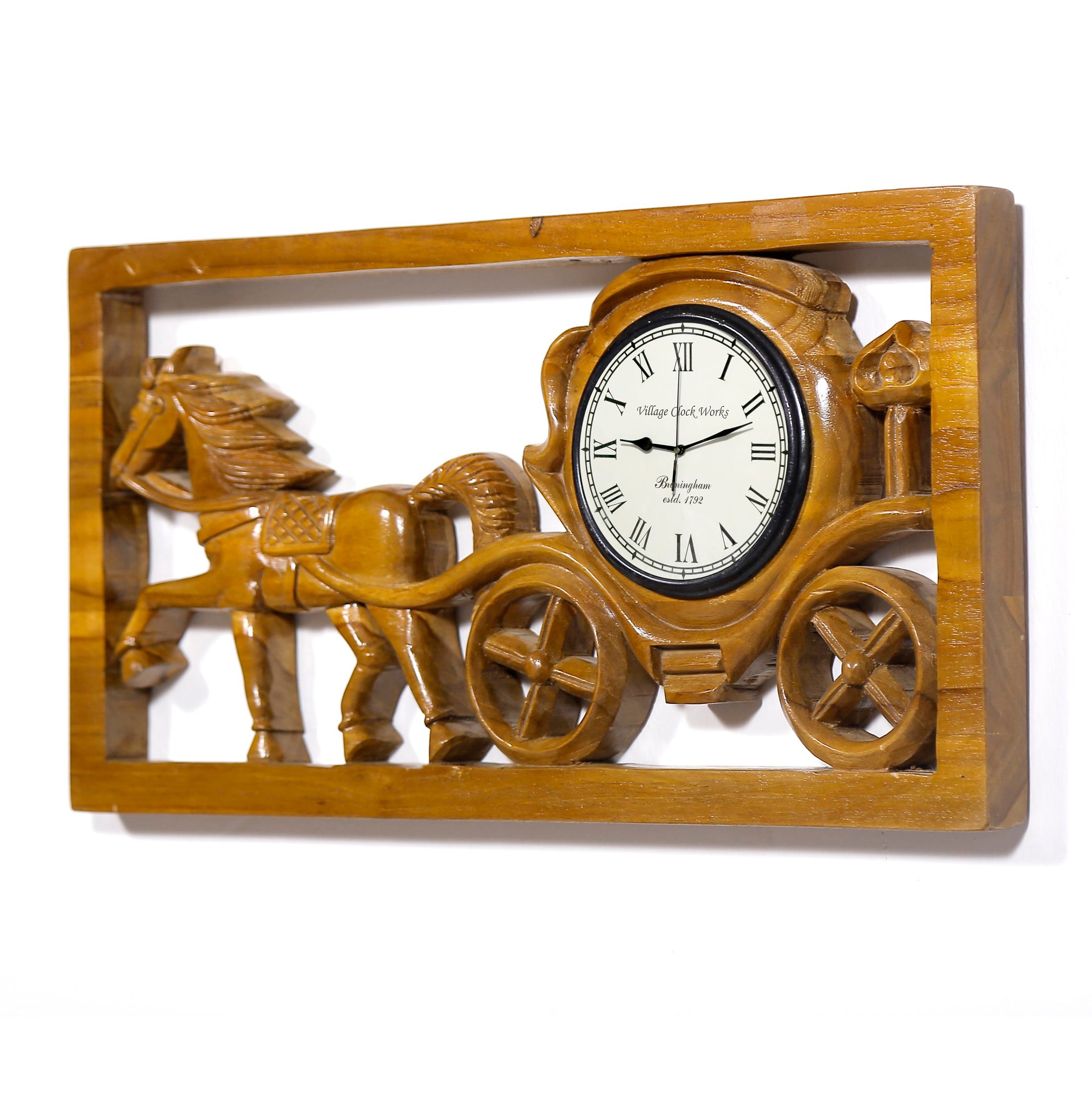 Wooden Trotting Horse Clock Clock