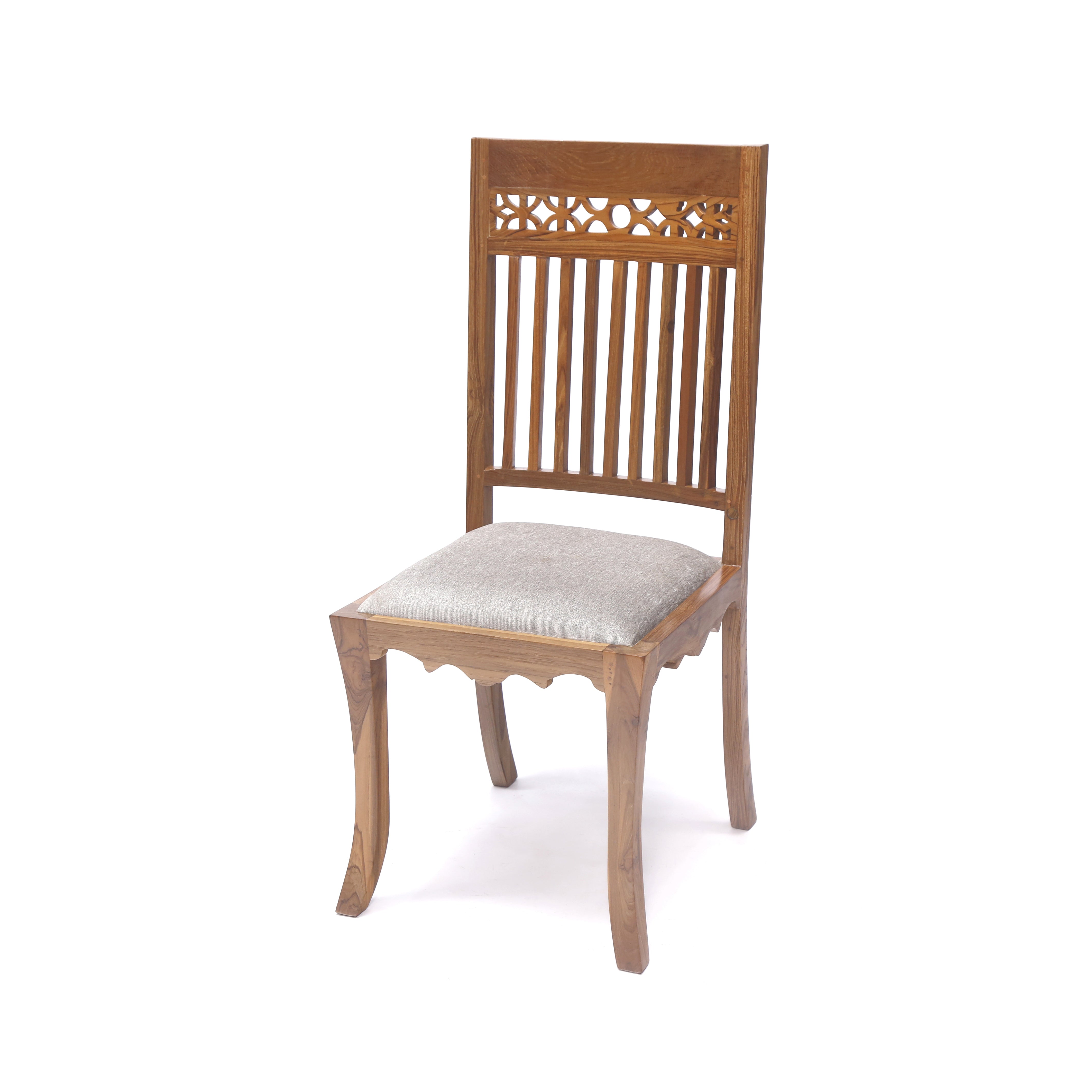 (Set of 2) Teak Wood Traditional Dinning office all purpose Chair slaty colour Dining Chair