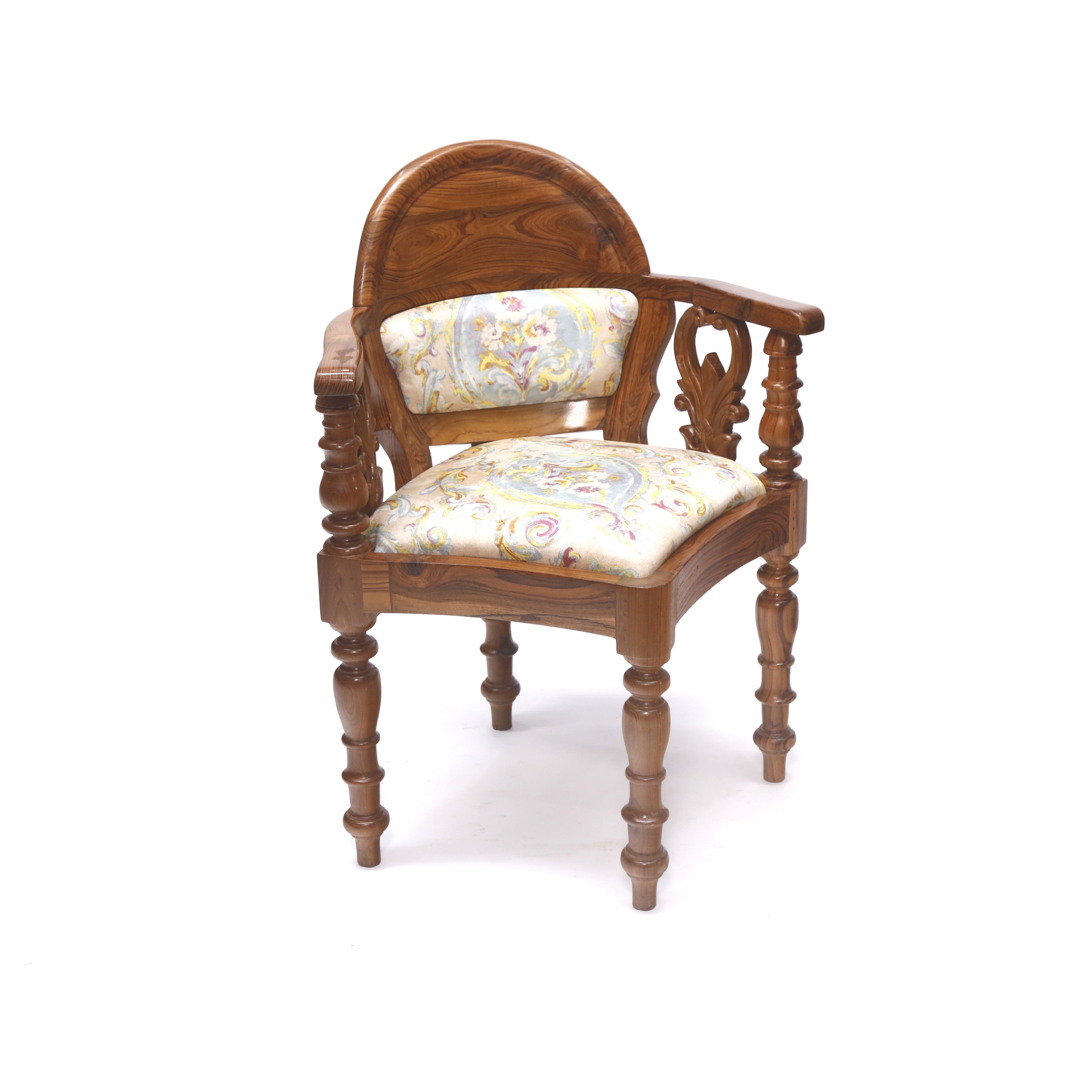 Natural Polish Carved Chair Corner Chair