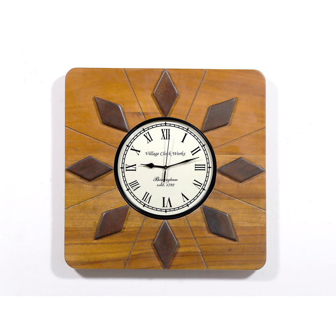 8-Leaves Design Handmade Wooden Clock Clock