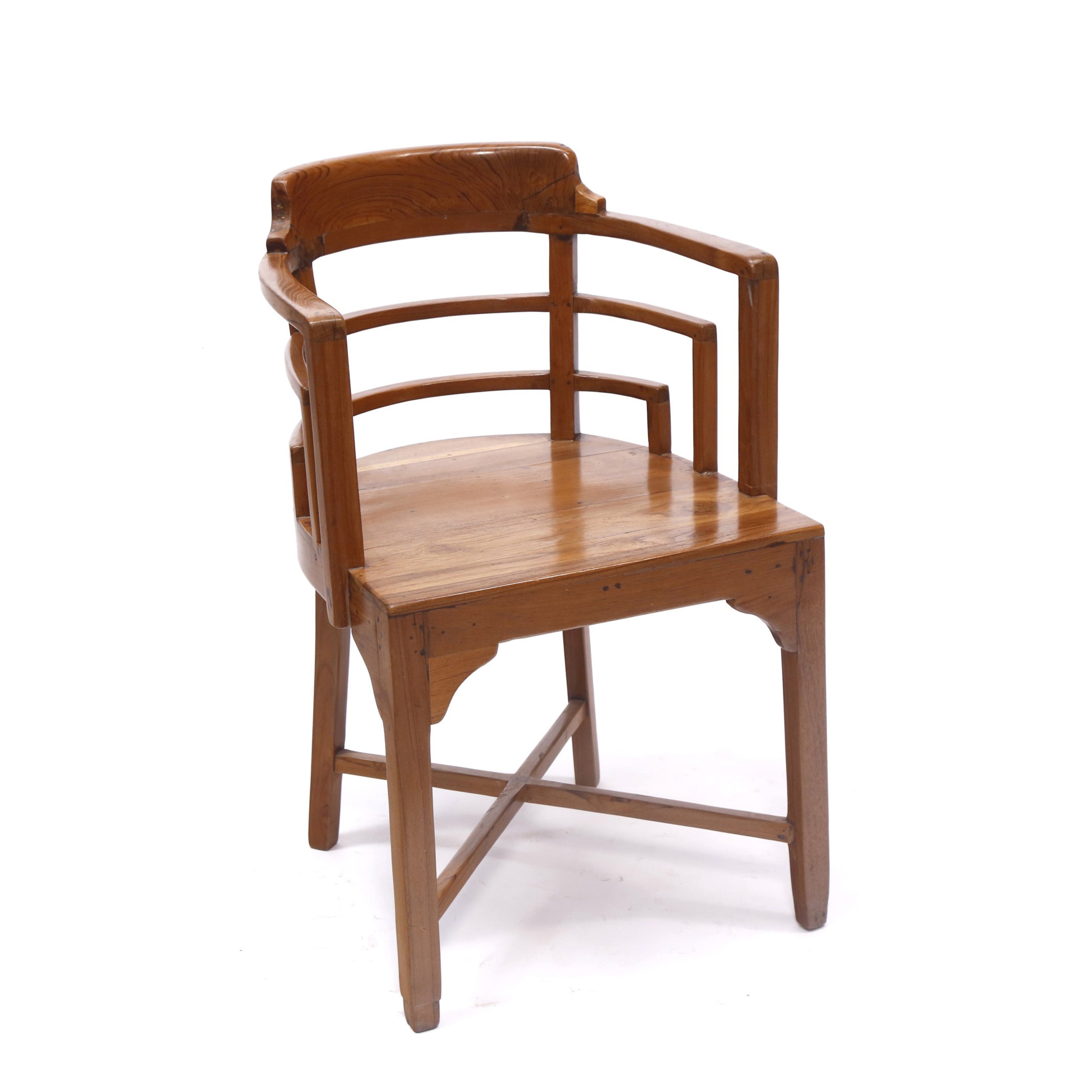 Teak Wood Semi-Circle Chair Arm Chair