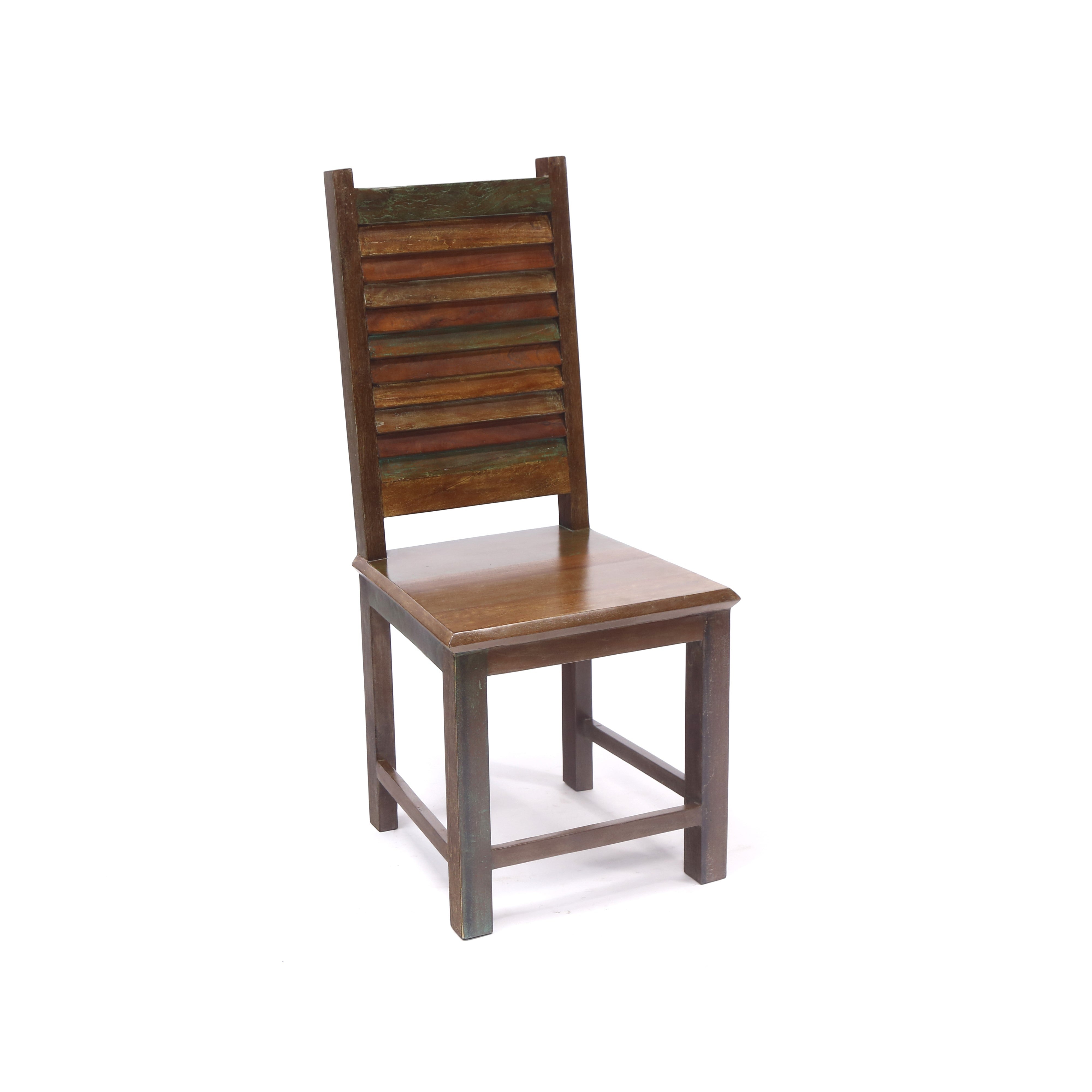 (Set of 2) Shutter Back old colour Wood Chair Dining Chair