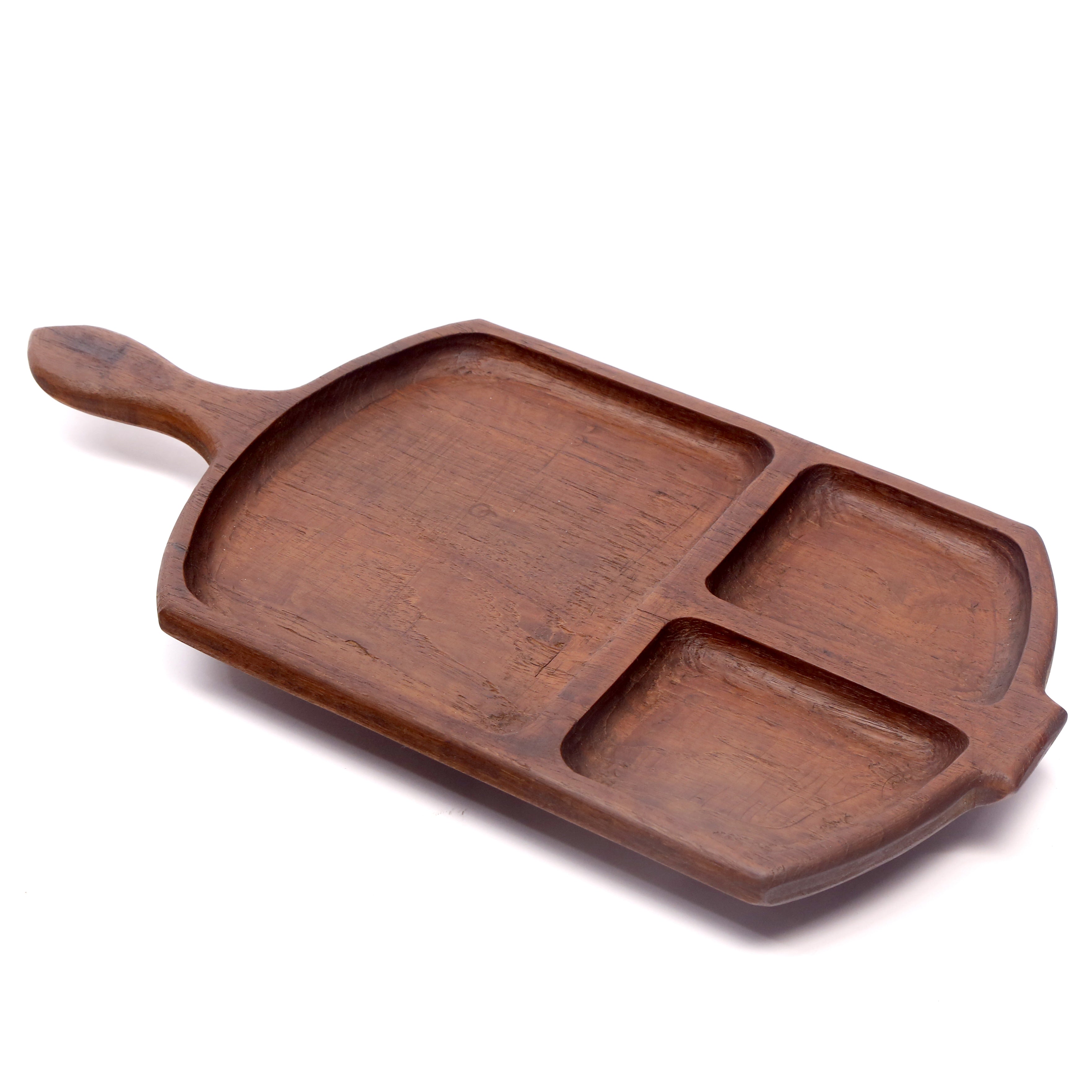 Pan Shaped Wooden Tray Platter