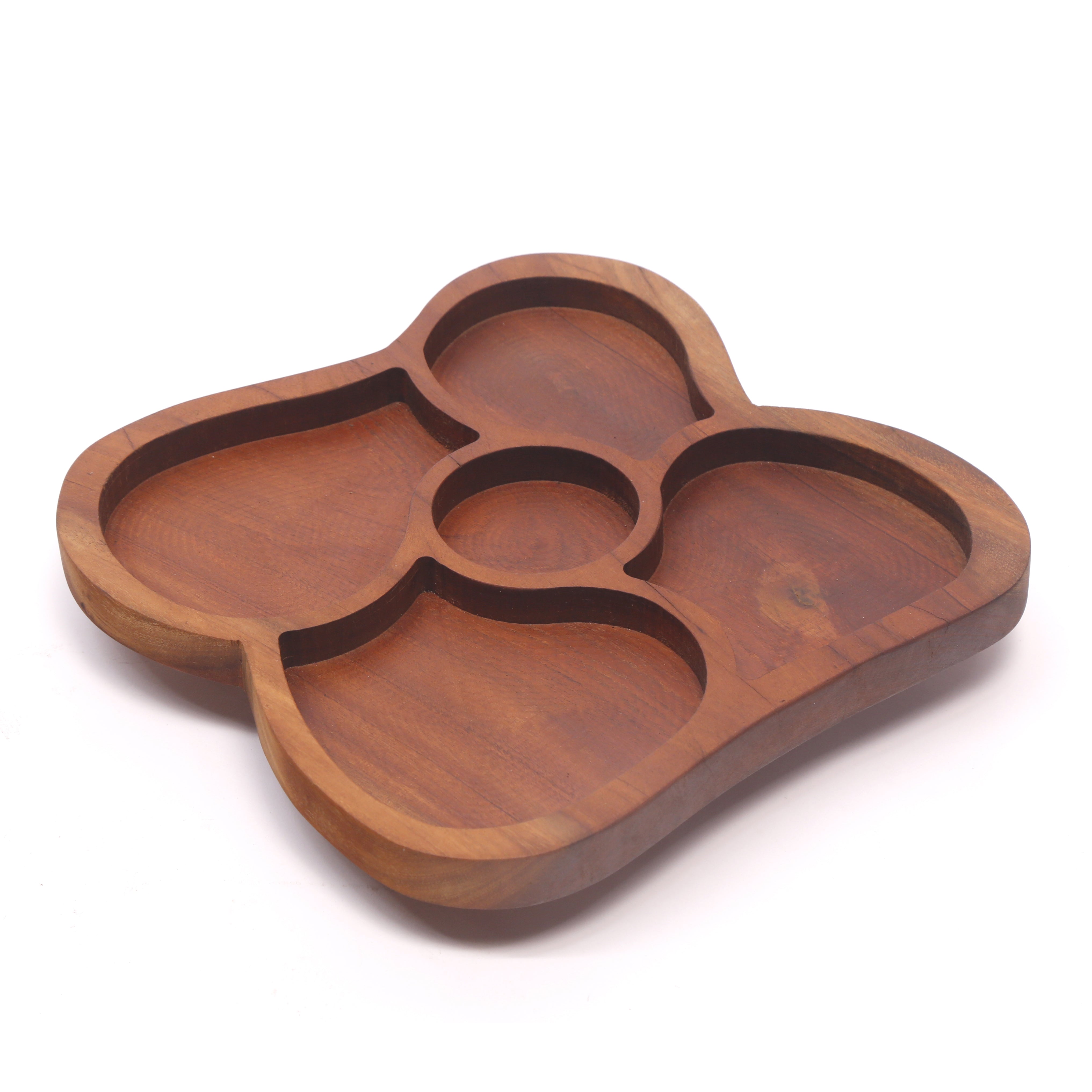 Melding Circles Wooden Platter Platter