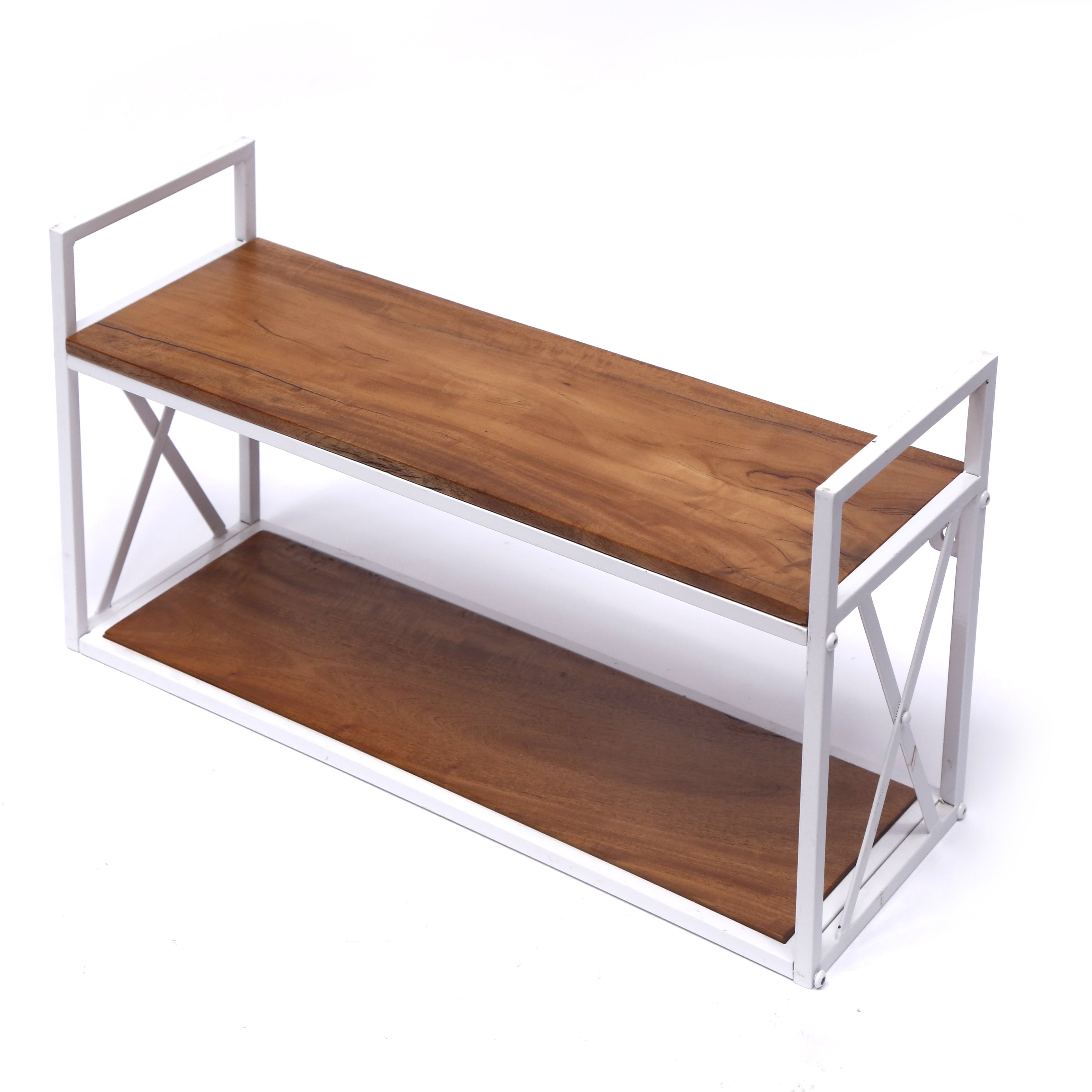 Wooden Wall Rack with Iron Frame Rack