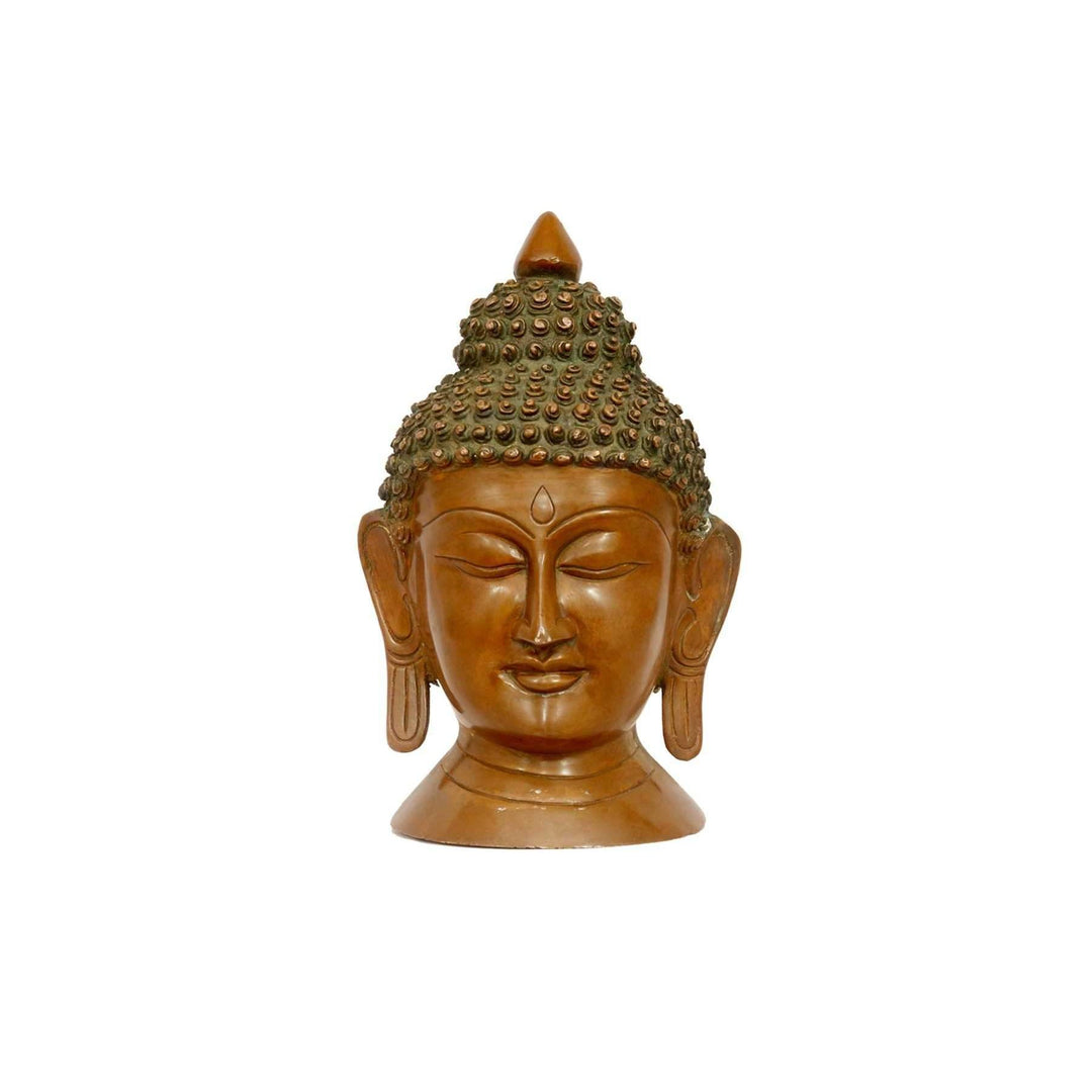 Antique Buddha Head Statue Traditional Décor