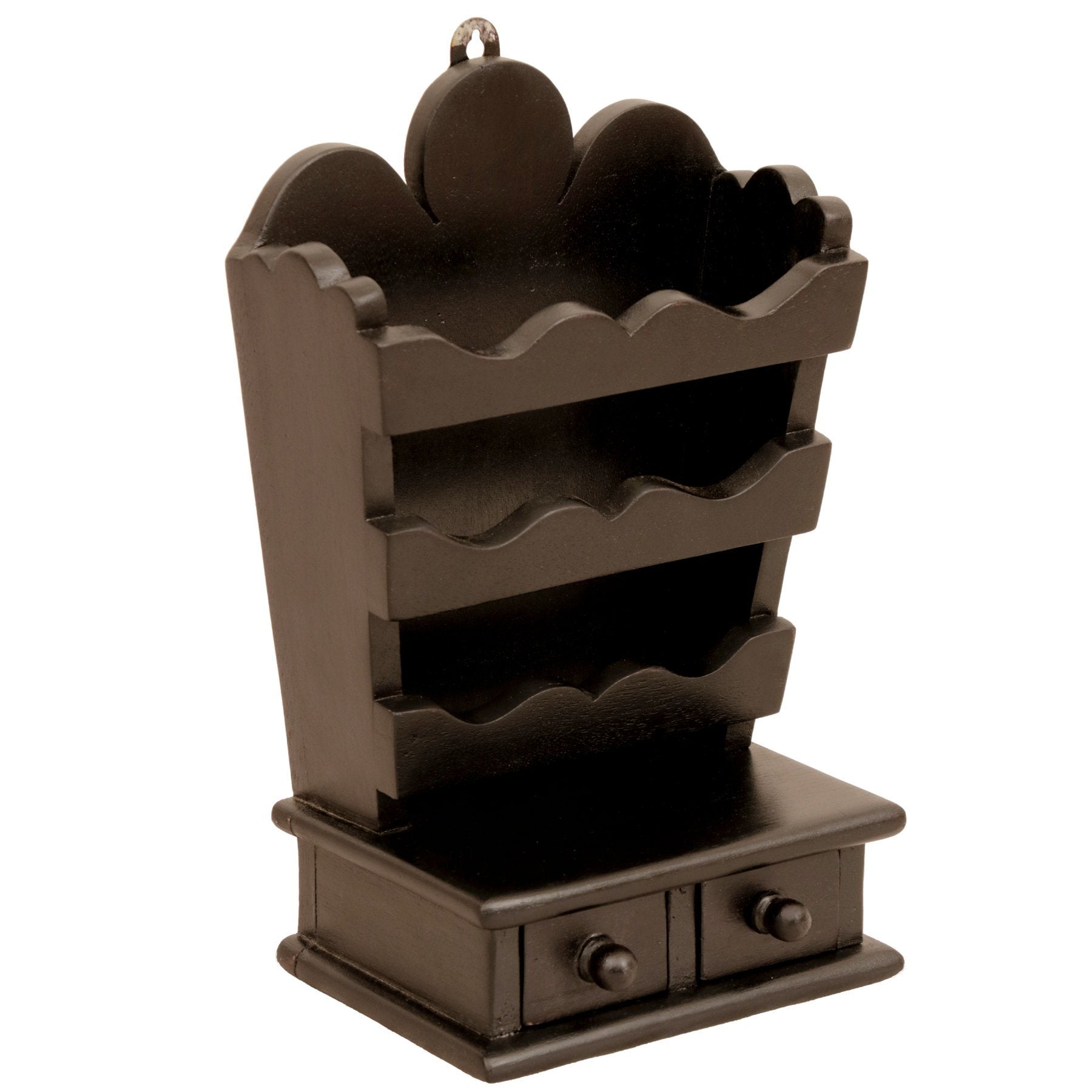 Black Flower Design Wall Hanging with 2 Drawers Paper Holder