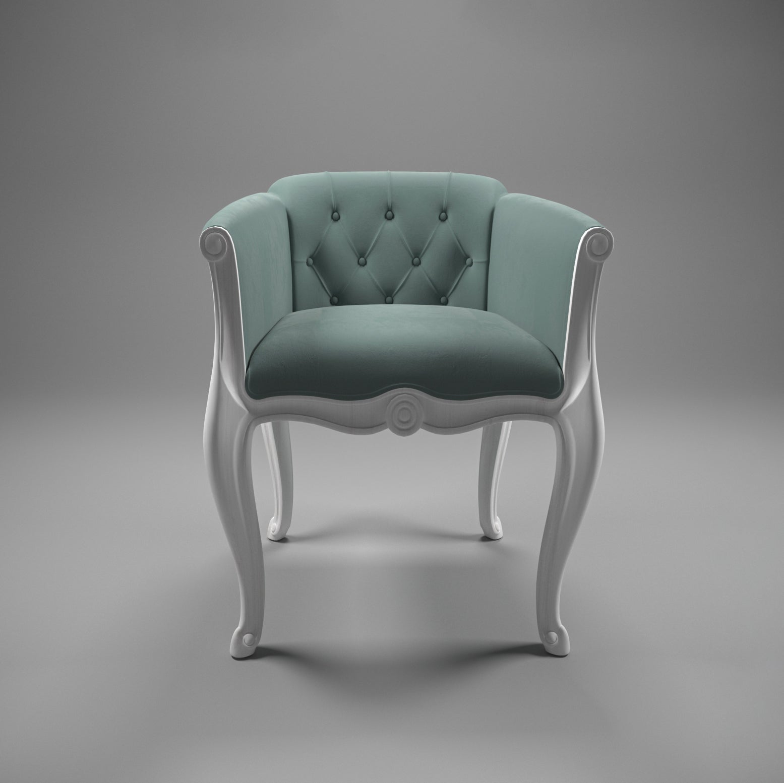 Modern Solid white Green upholstered Designer Arm chair Arm Chair