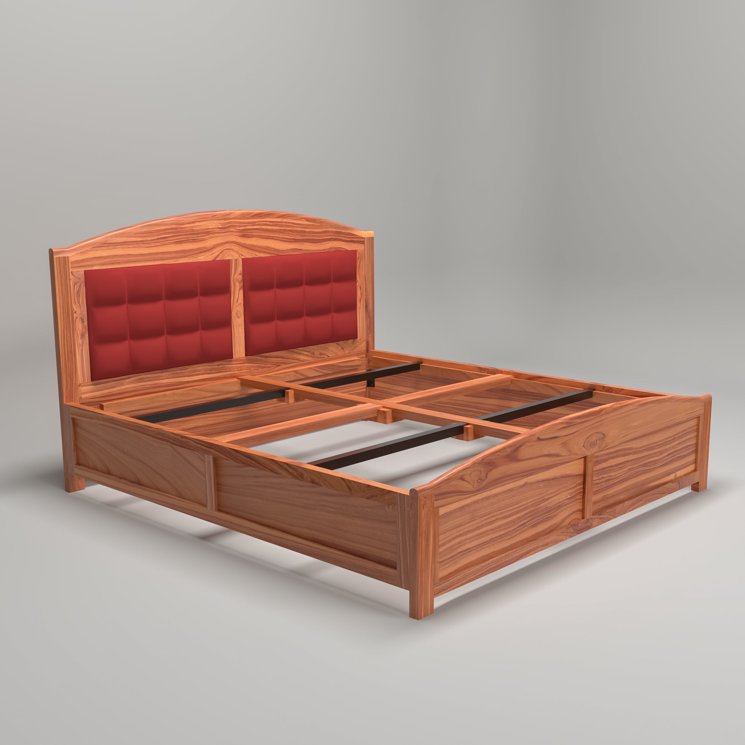 Wooden Classical Upholstered Bed Teak Wood Bed