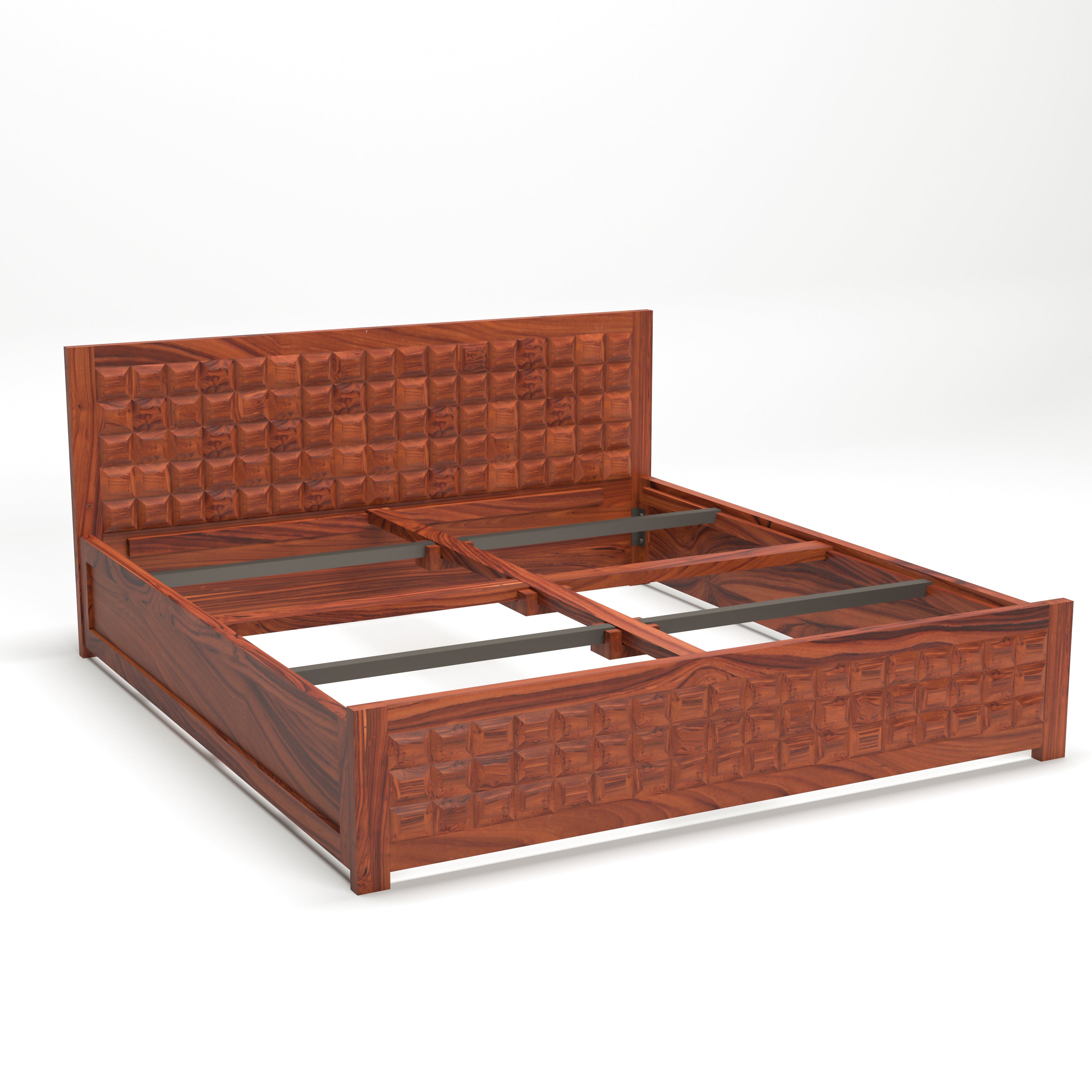 Wooden Contemporary Teak regal designed Bed Teak Wood Bed