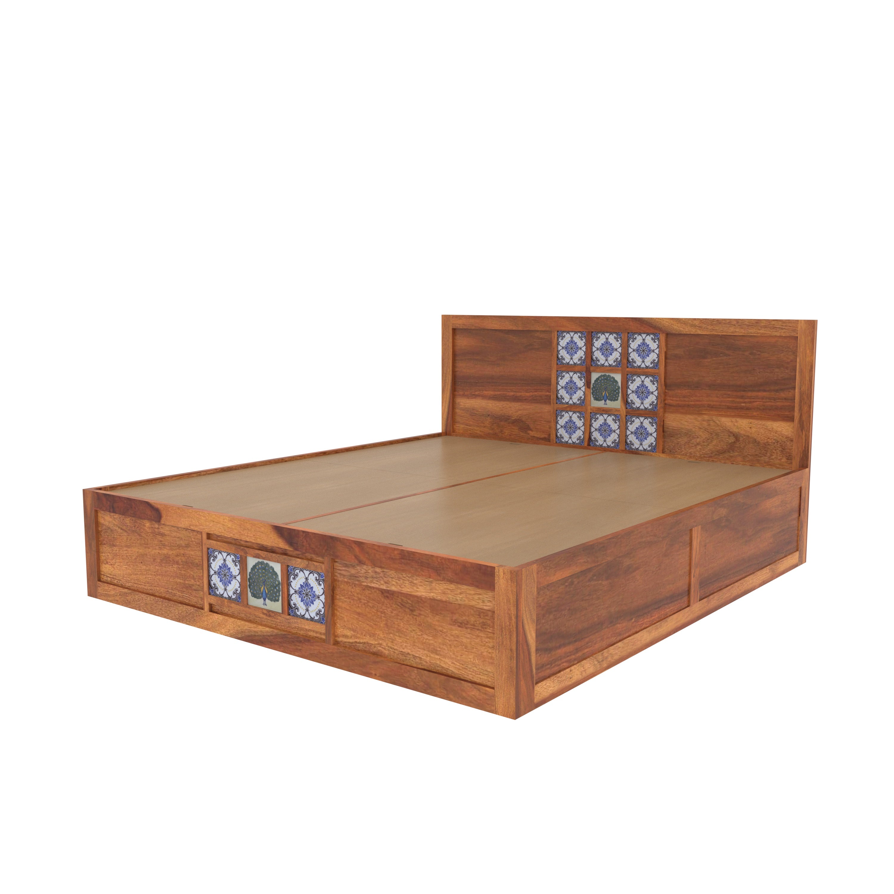 Handcrafted Majesty tile King size storage Bed Bed