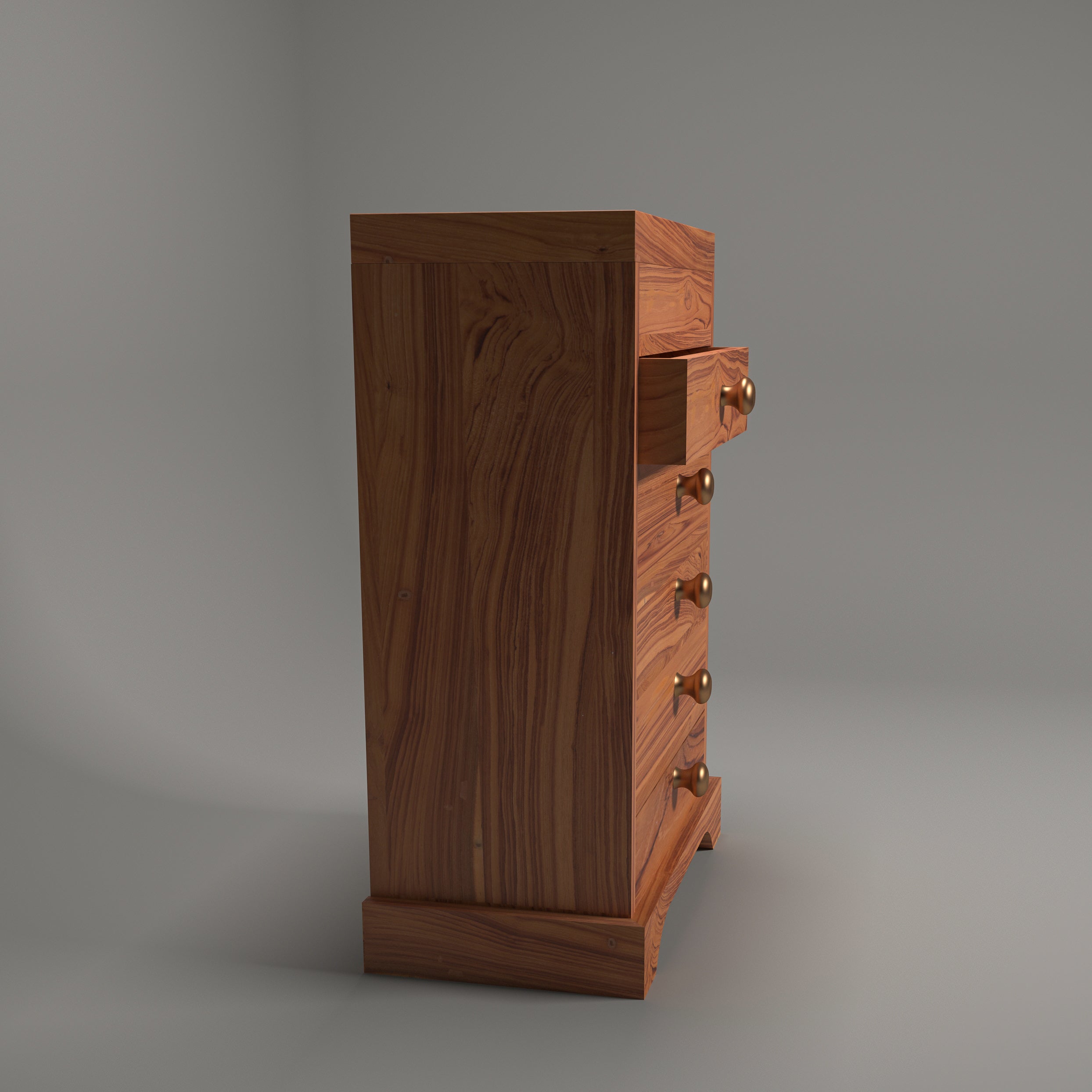 Teak wood 6 compartment compact Jewellery Box Desk Organizer