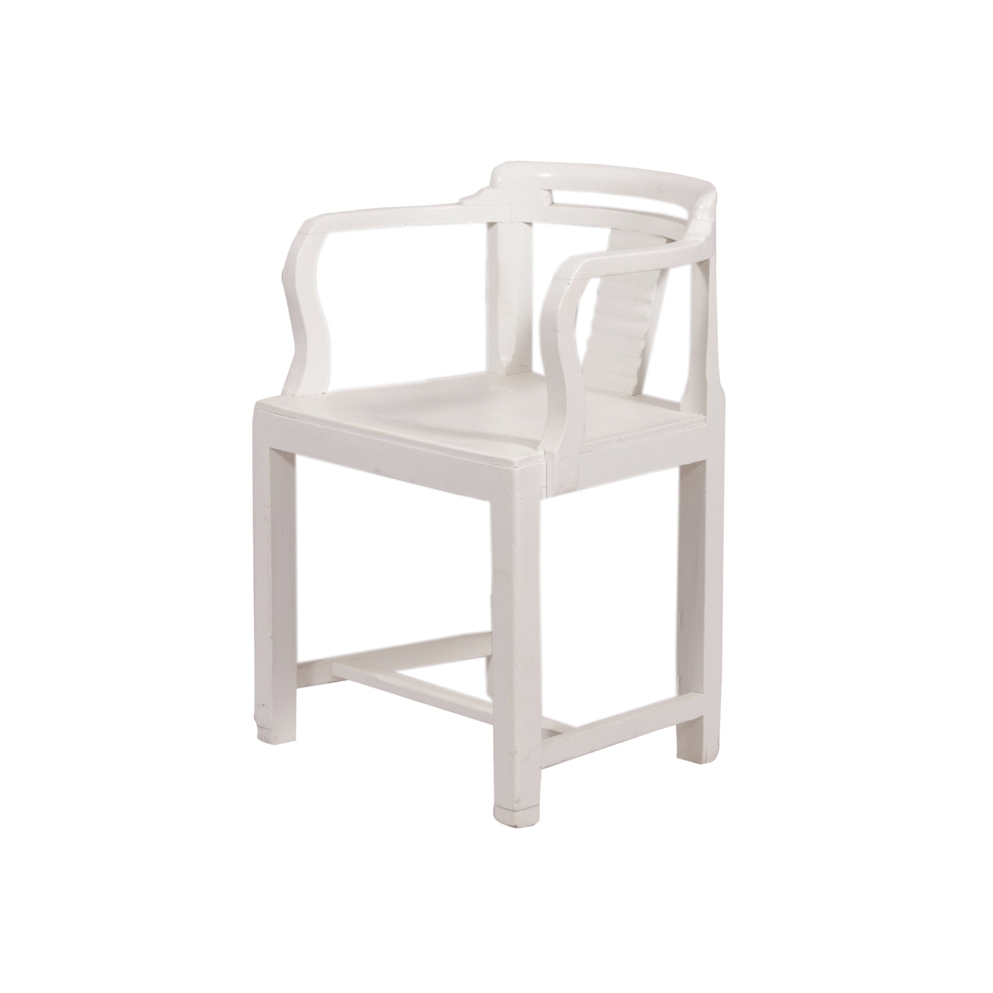 White Finish Arm Chair Arm Chair