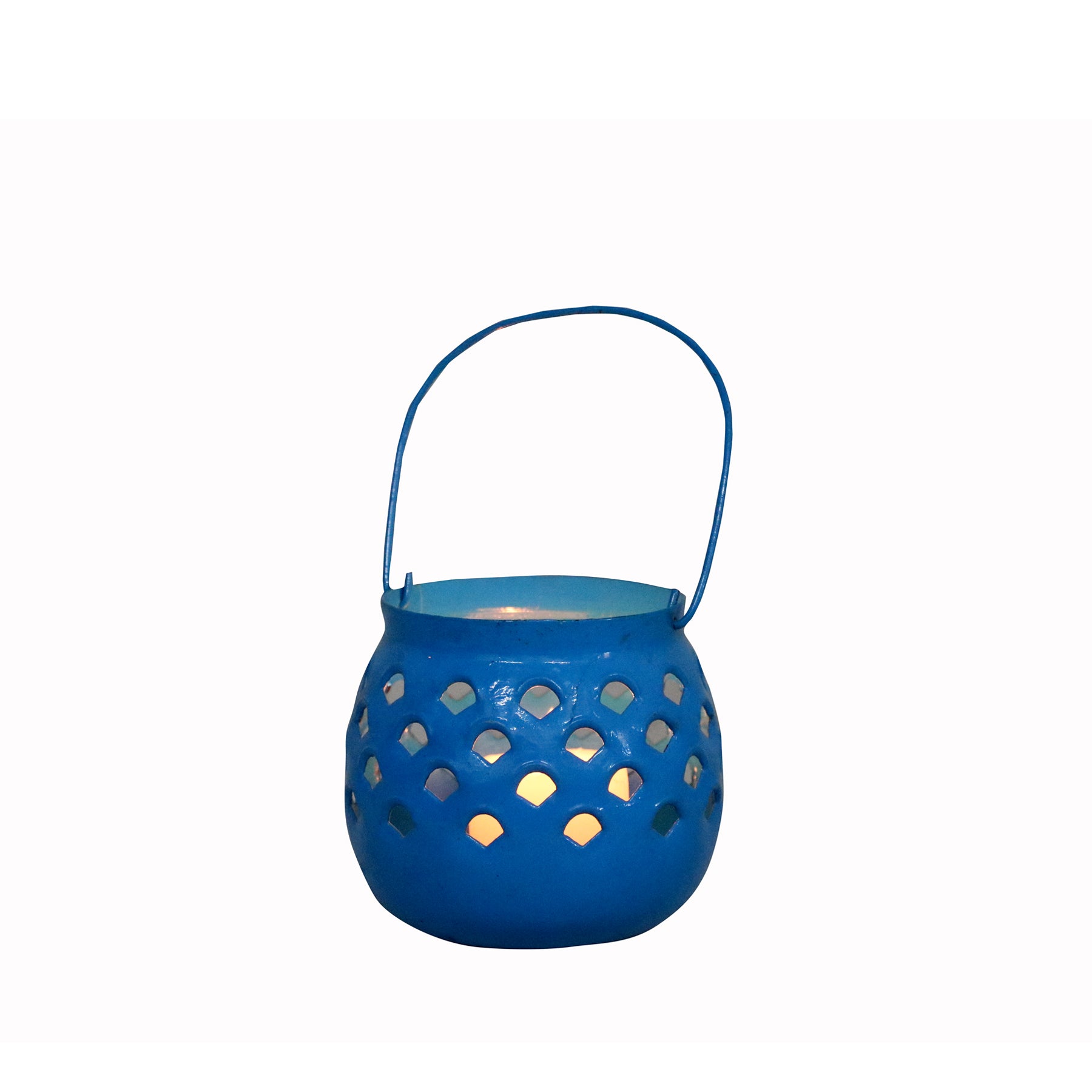 Rounded Colorful Candle Holder Blue Candle Holder