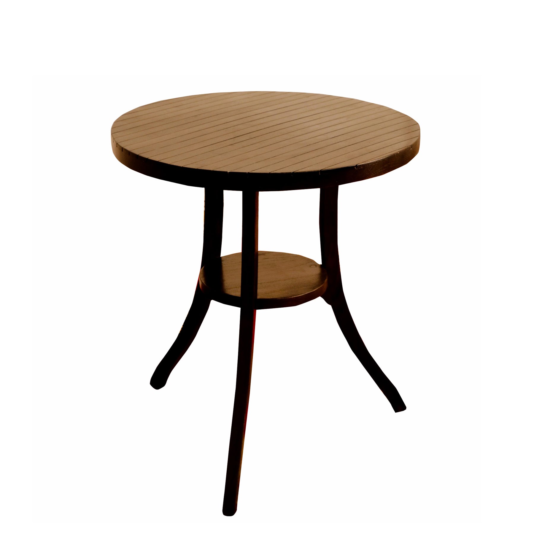 Top Mid Round Corner Table With Dark Finish Dining Table
