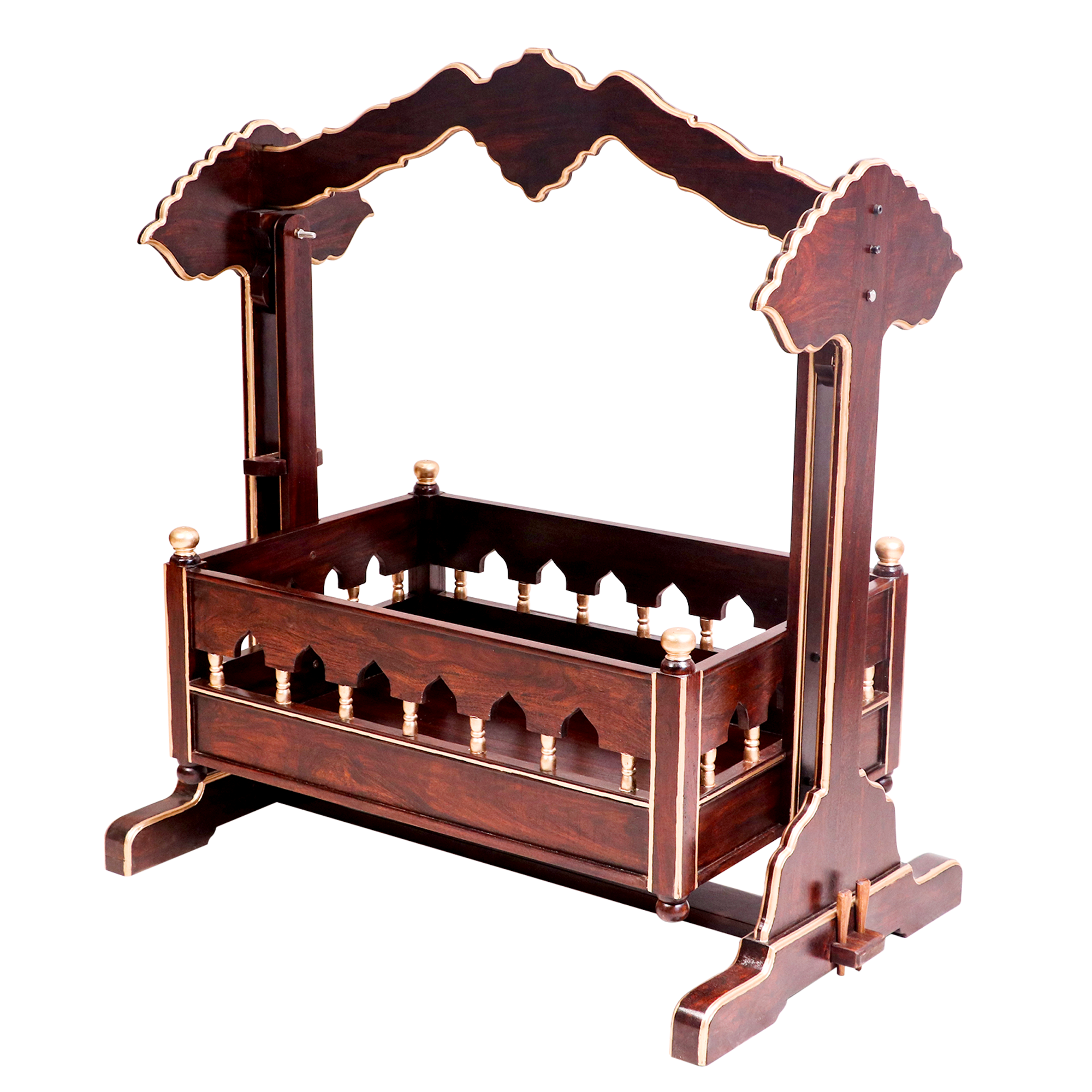 Beatific Wooden Carved Crib Cradle