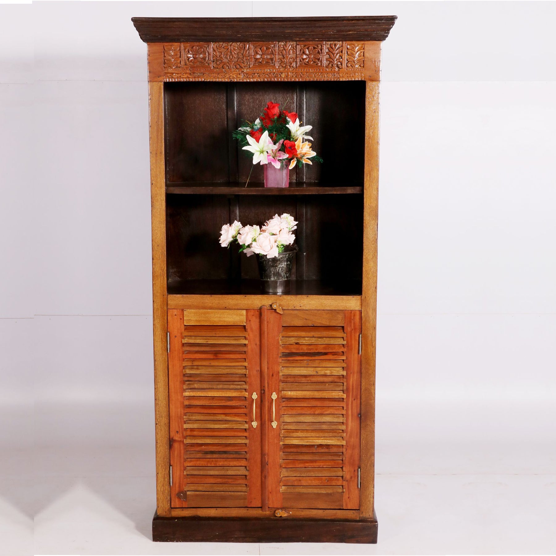 Shutter Solid Wood Display Cabinet Showcase