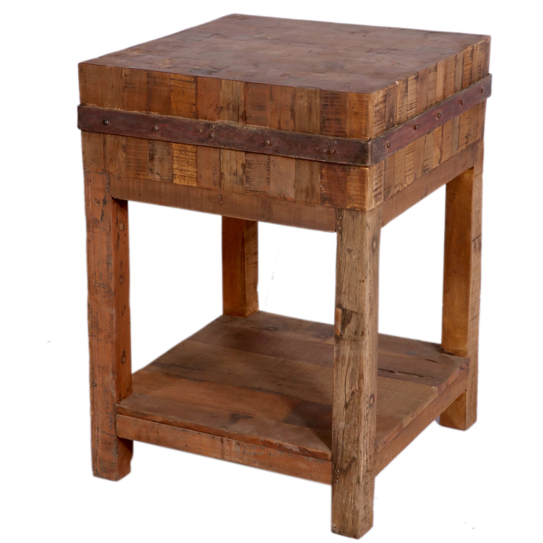 Reclaimed Solid Wood Bar Table End Table