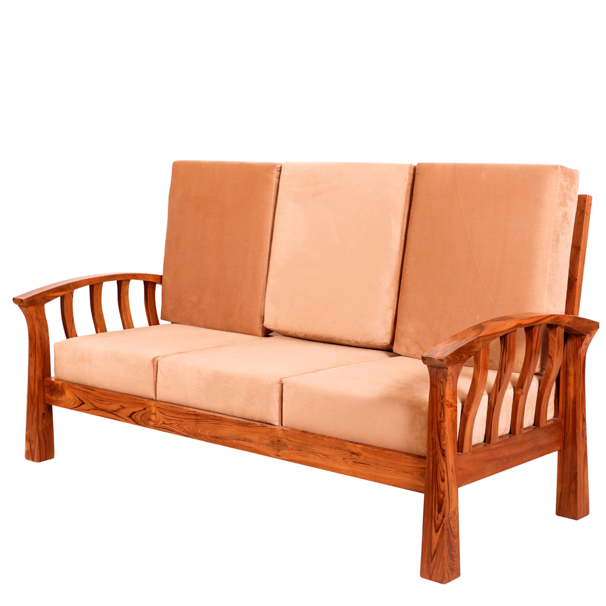Teak wood best sale 3 seater sofa