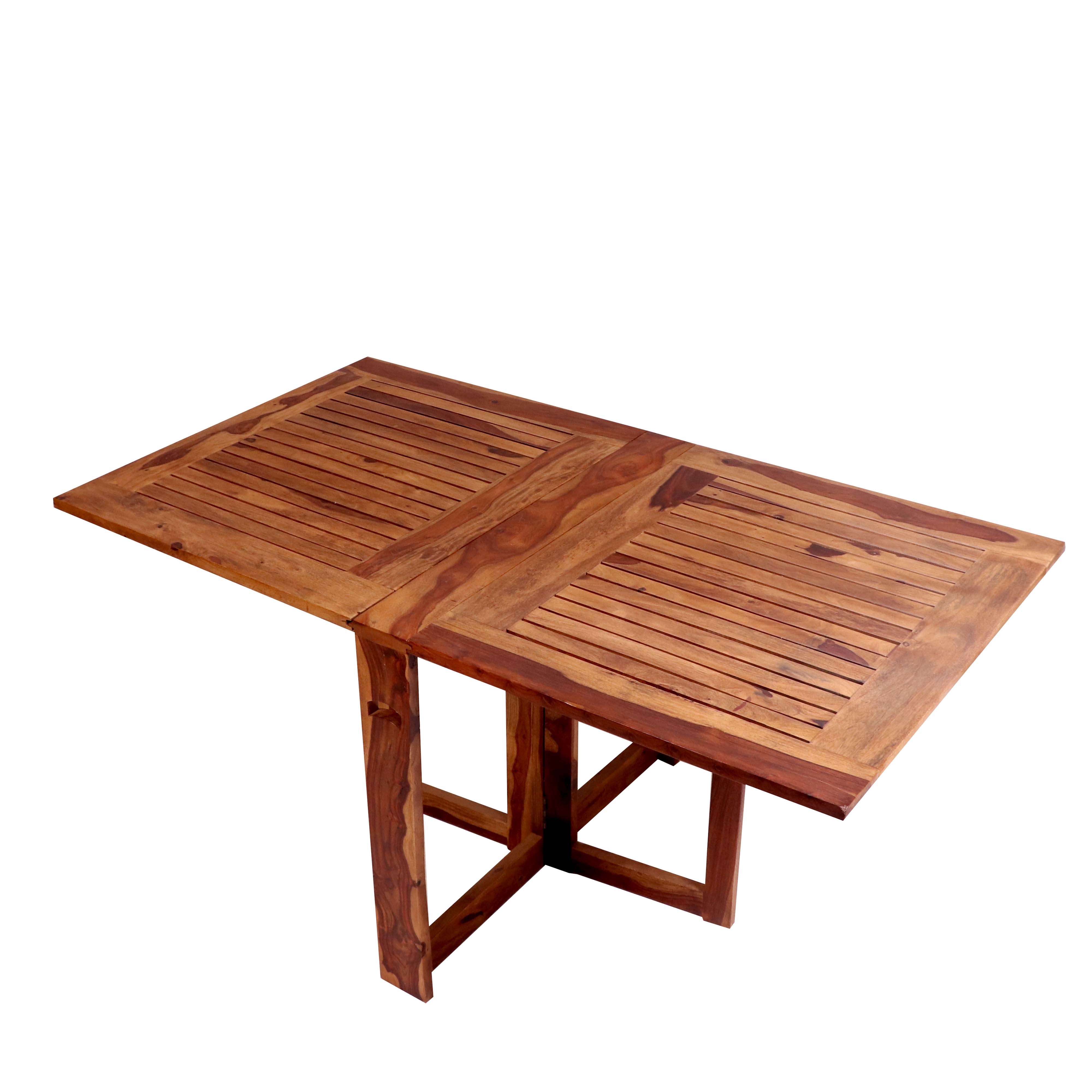 Honey Polish 4 Seater Solid wood folding dining table Dining Table