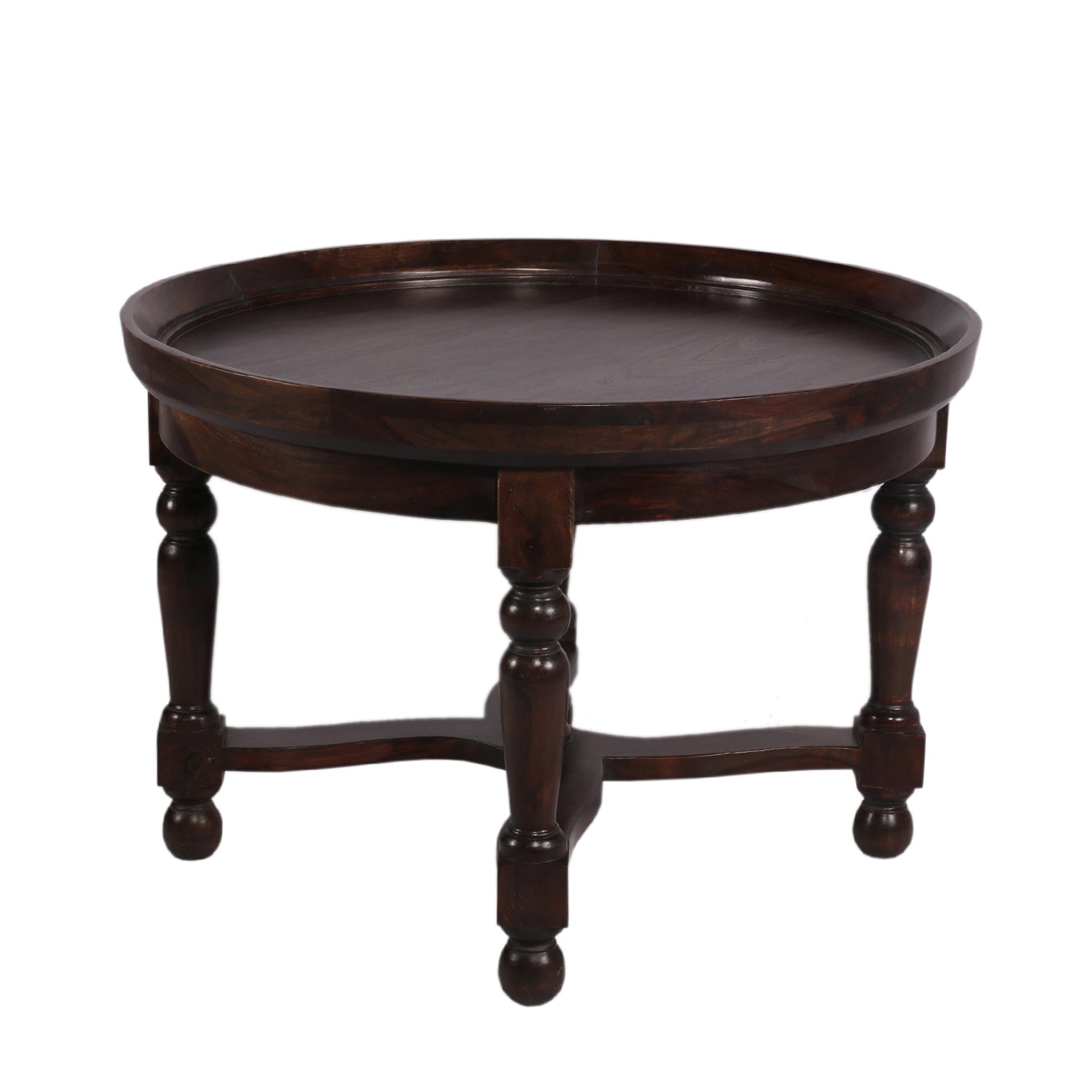 Country Wood Black Accent Table Tray Table
