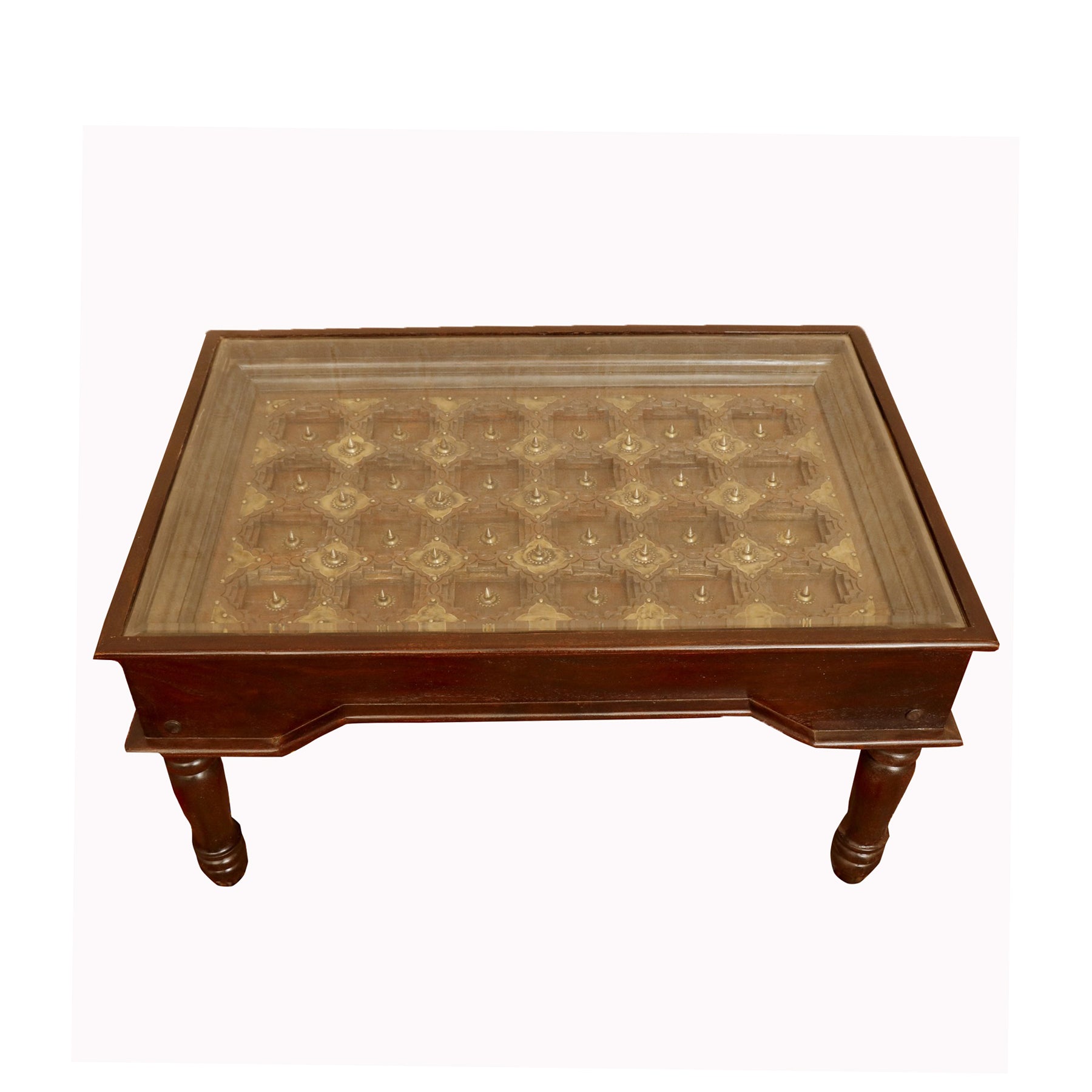 Brass Fitting Wooden Coffee Table Coffee Table