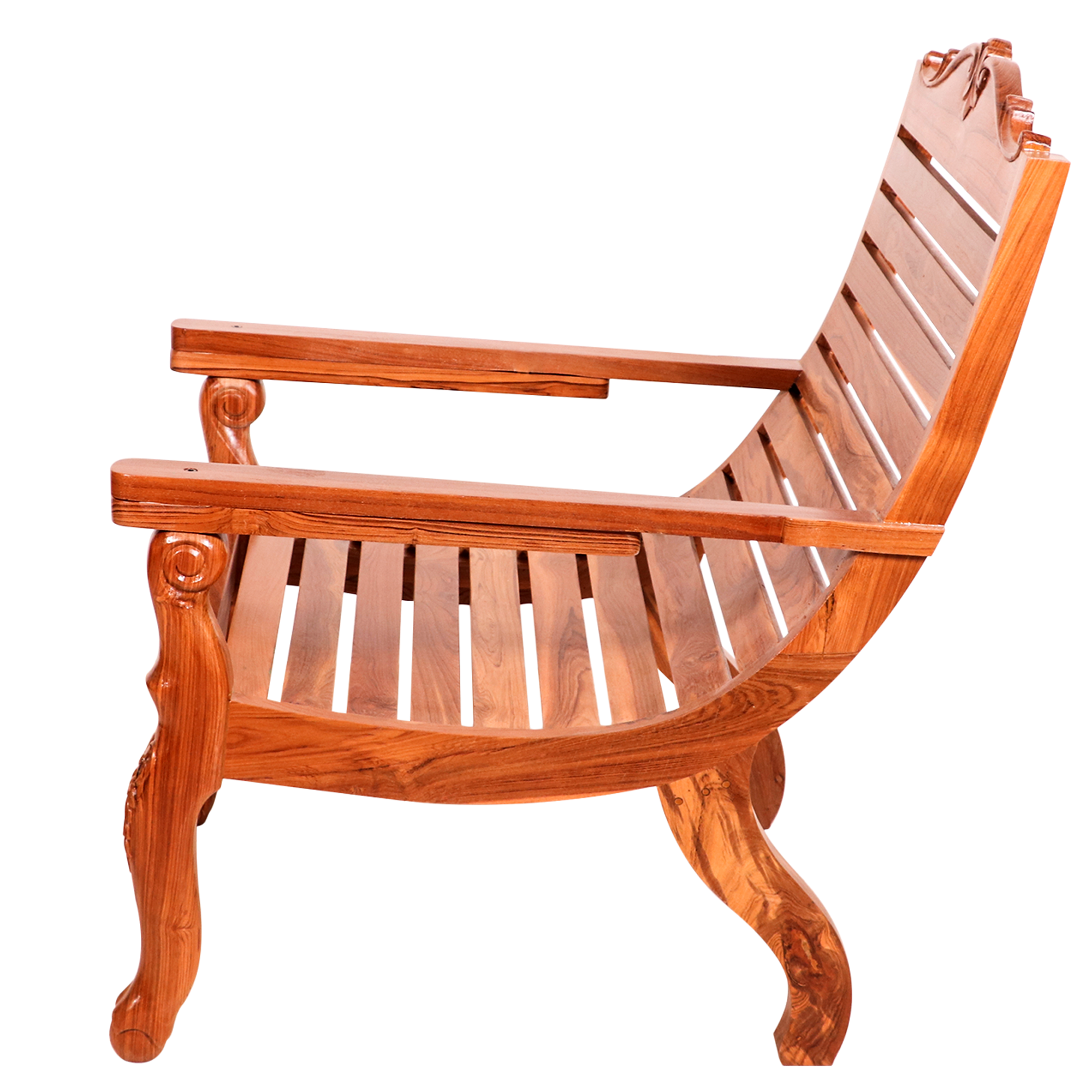 Solid Wood Stripped Traditional Recliner Planters Chair Easy Chair