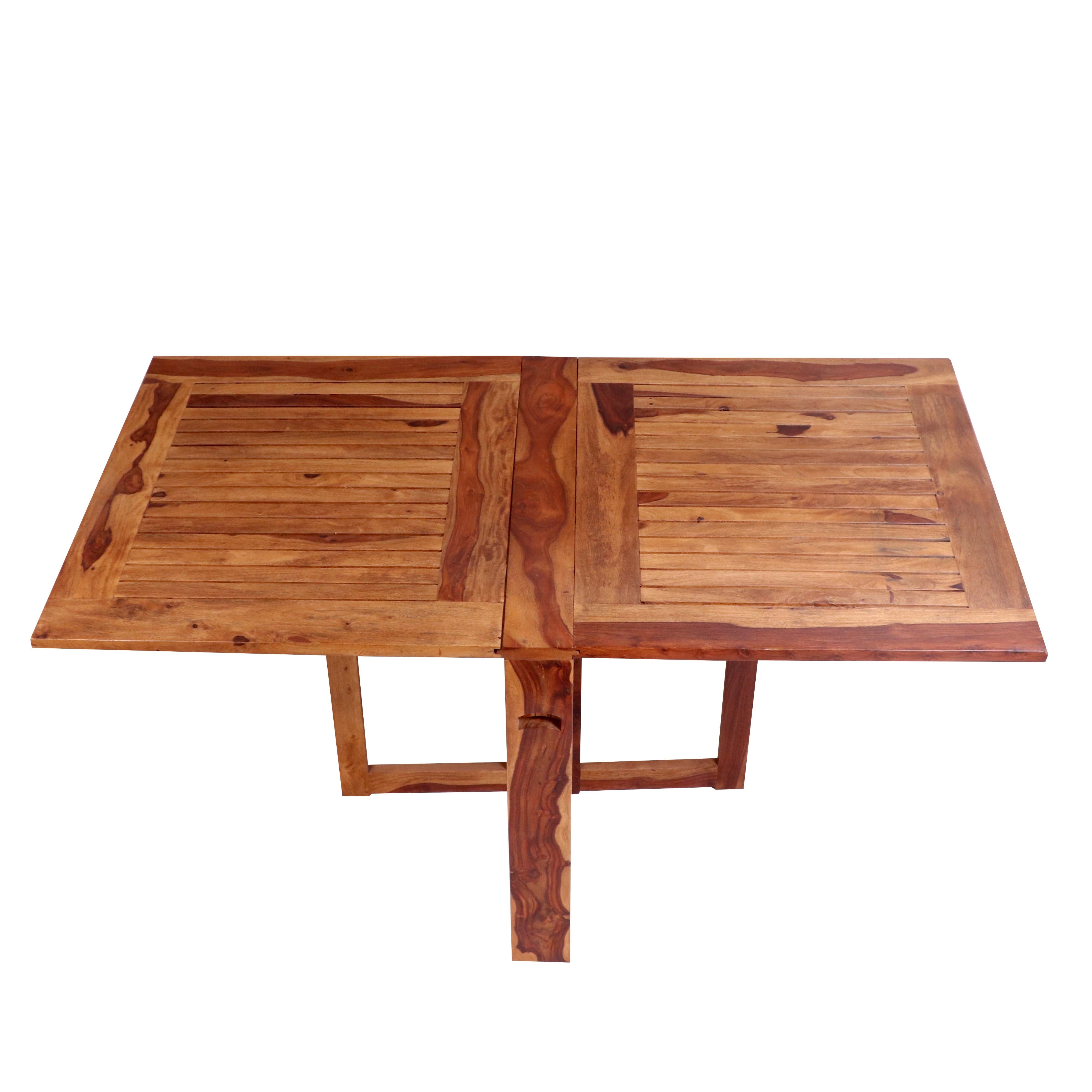 Honey Polish 4 Seater Solid wood folding dining table Dining Table