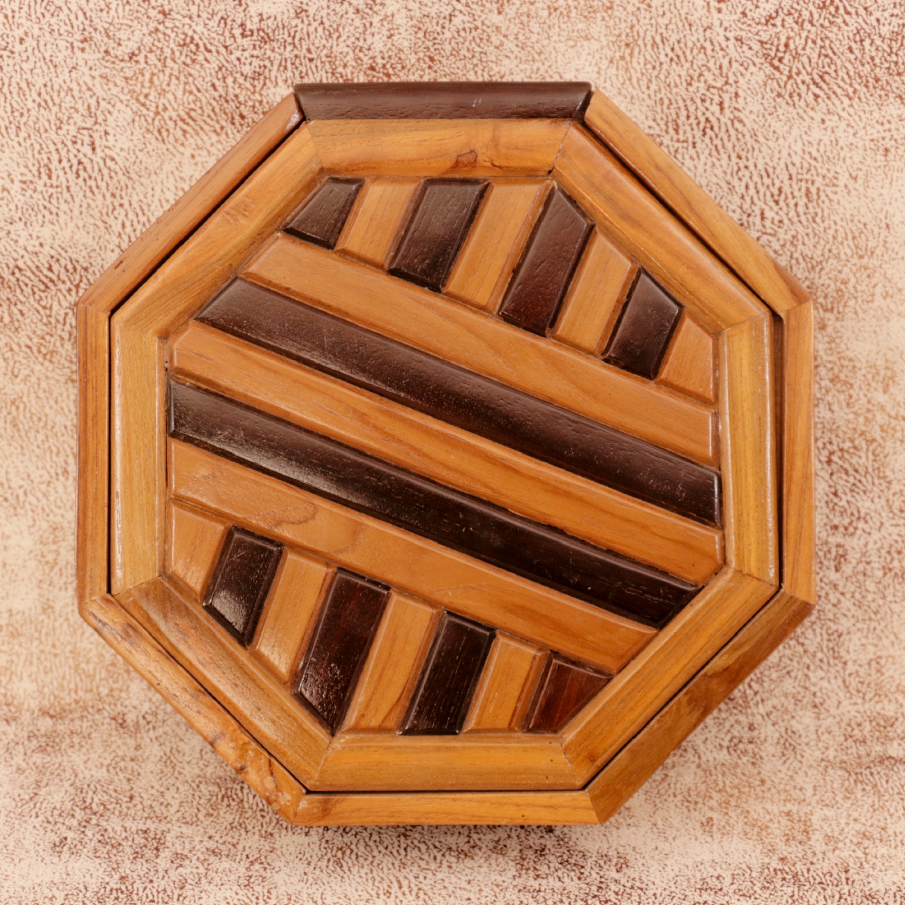 Contemporary Hexagon Box Wooden Box