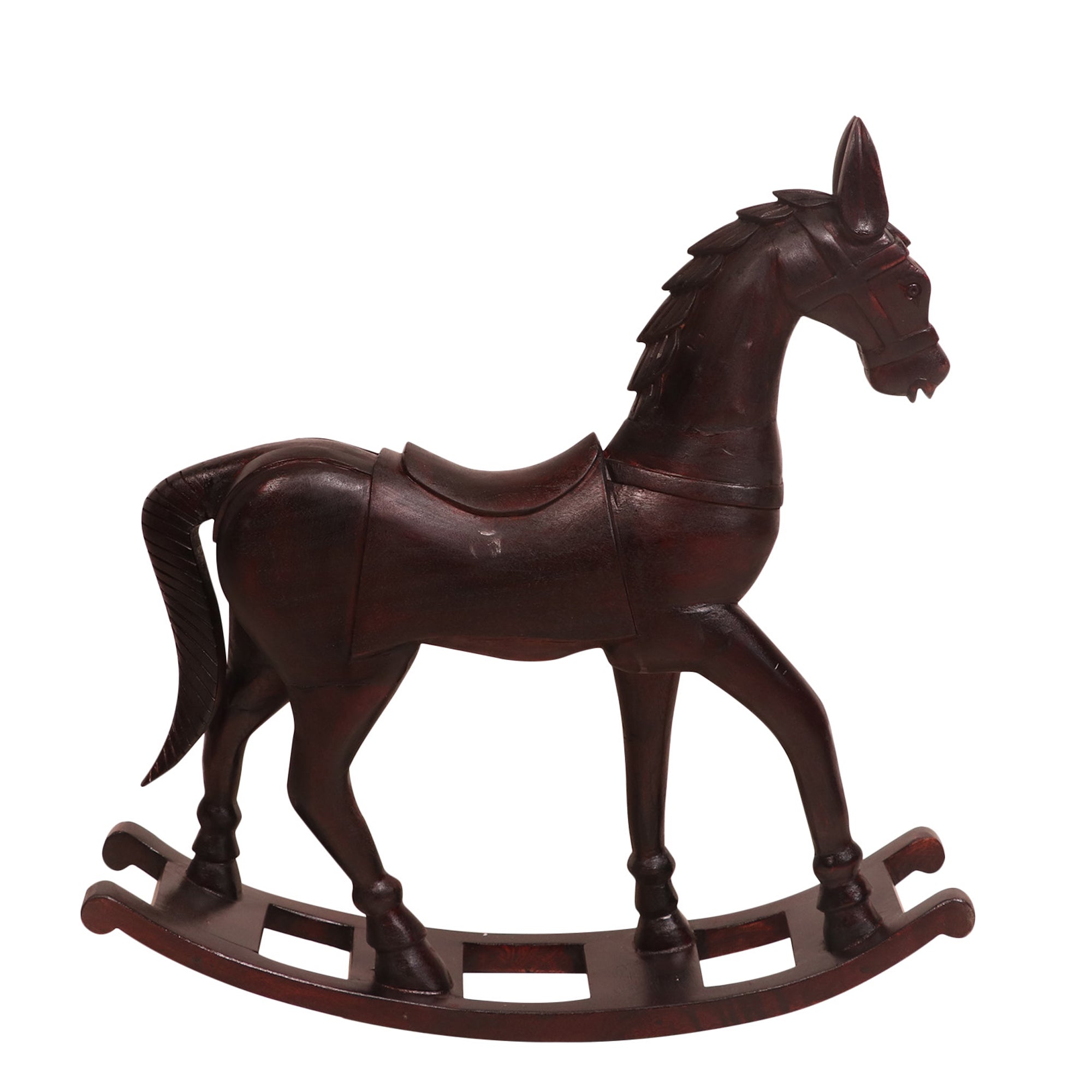 Indian Solid wood carved showpiece horse Animal Figurine