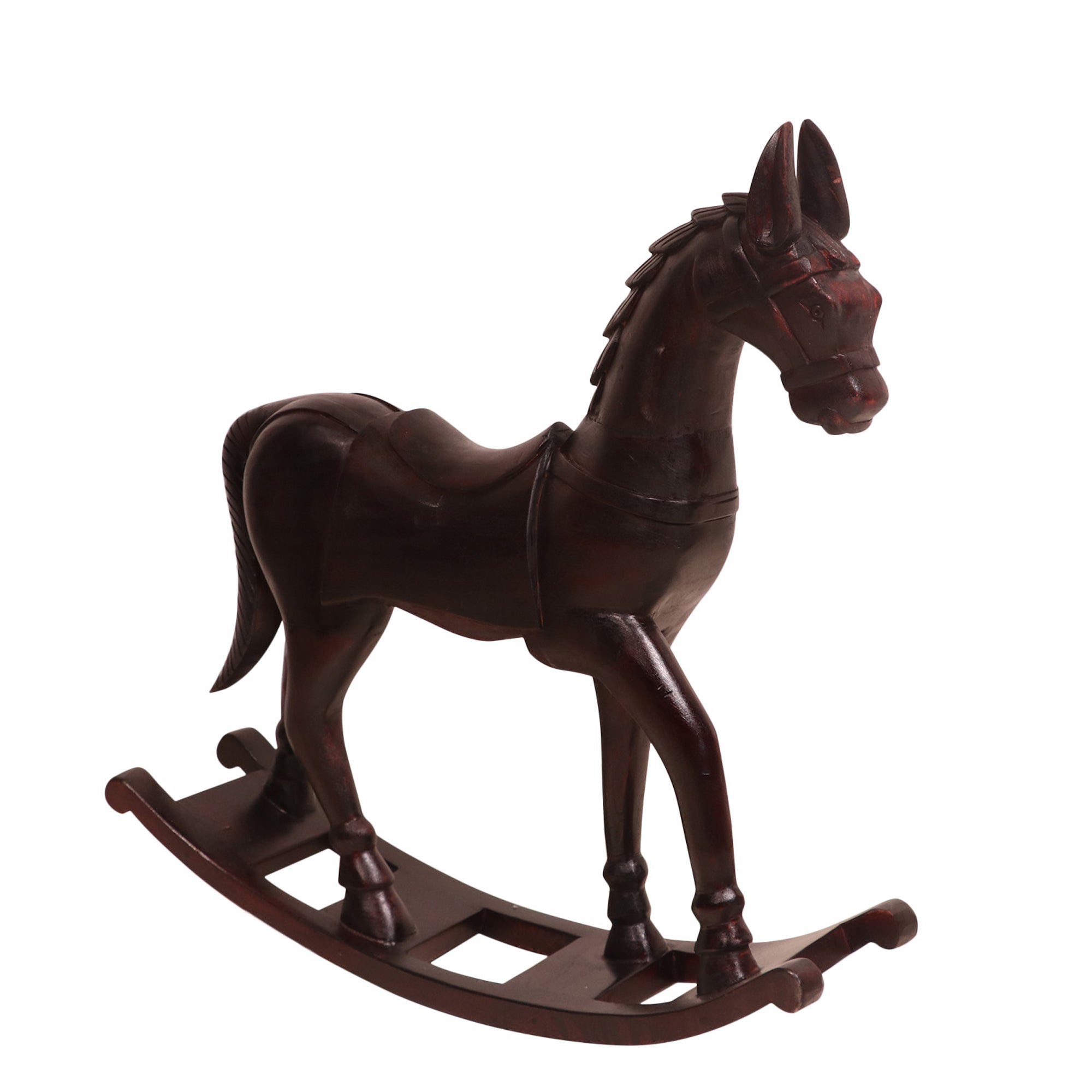 Indian Solid wood carved showpiece horse Animal Figurine