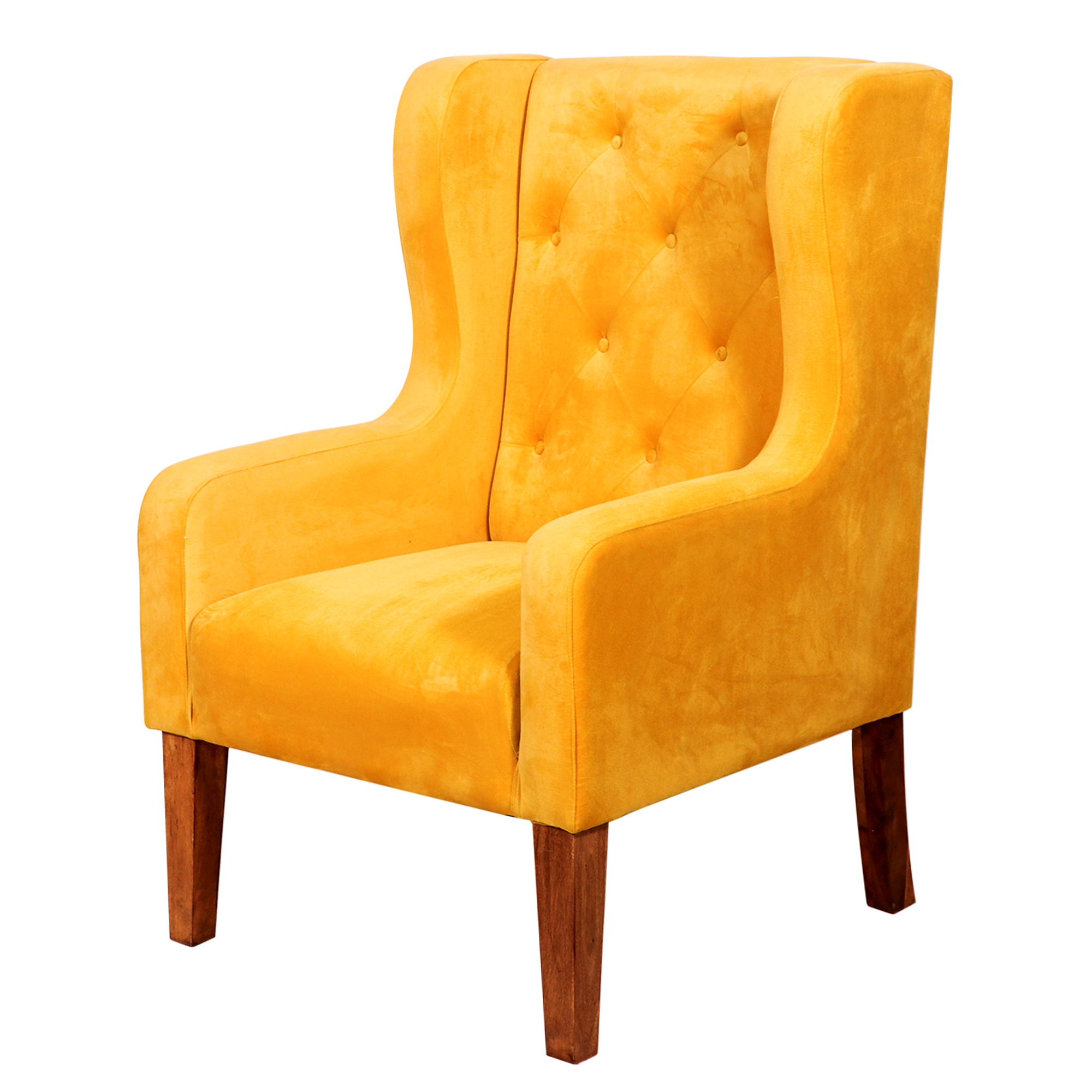 Yellow Classic Winged Chair Arm Chair