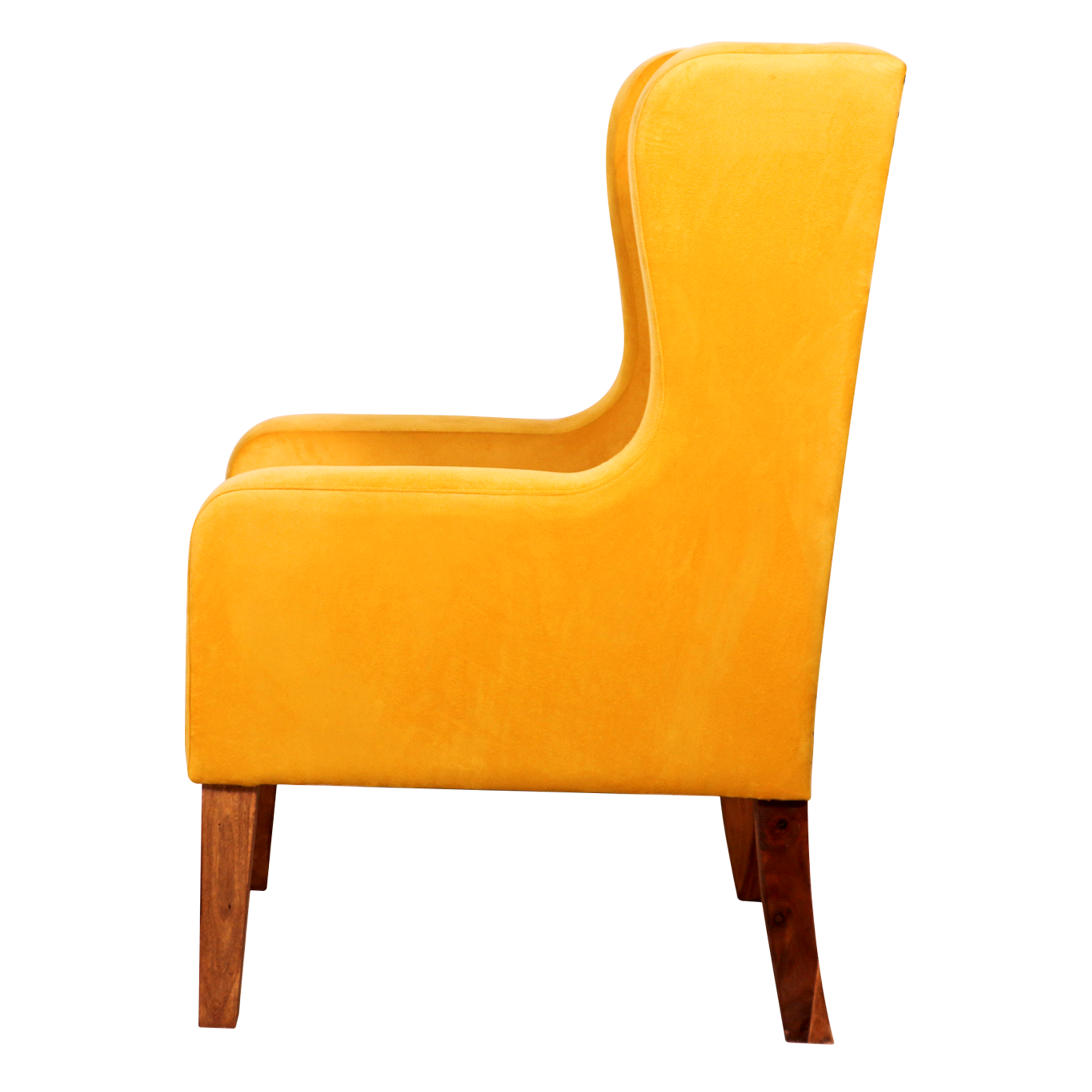 Yellow Classic Winged Chair Arm Chair