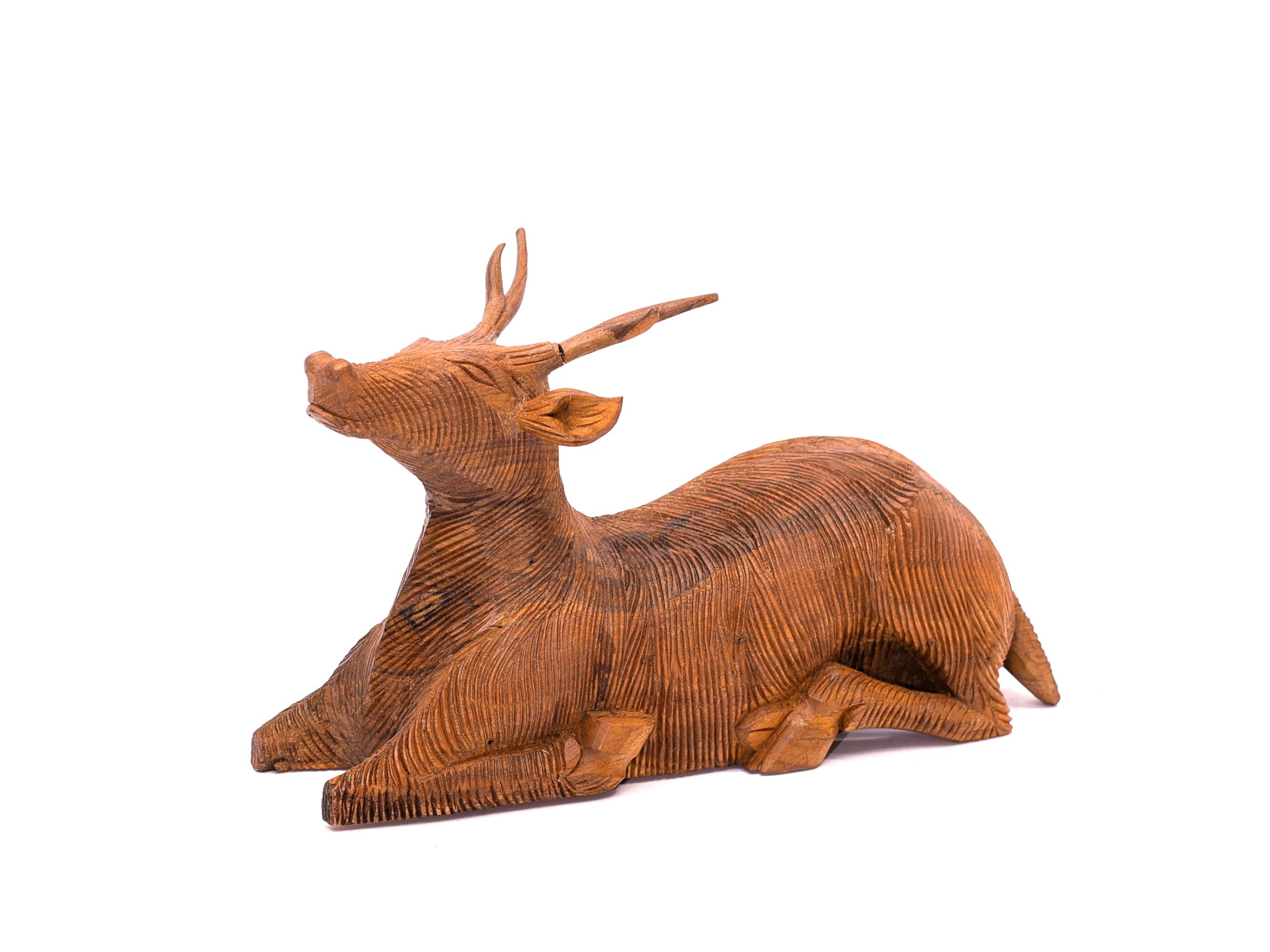 Meditative Wooden Deer Animal Figurine