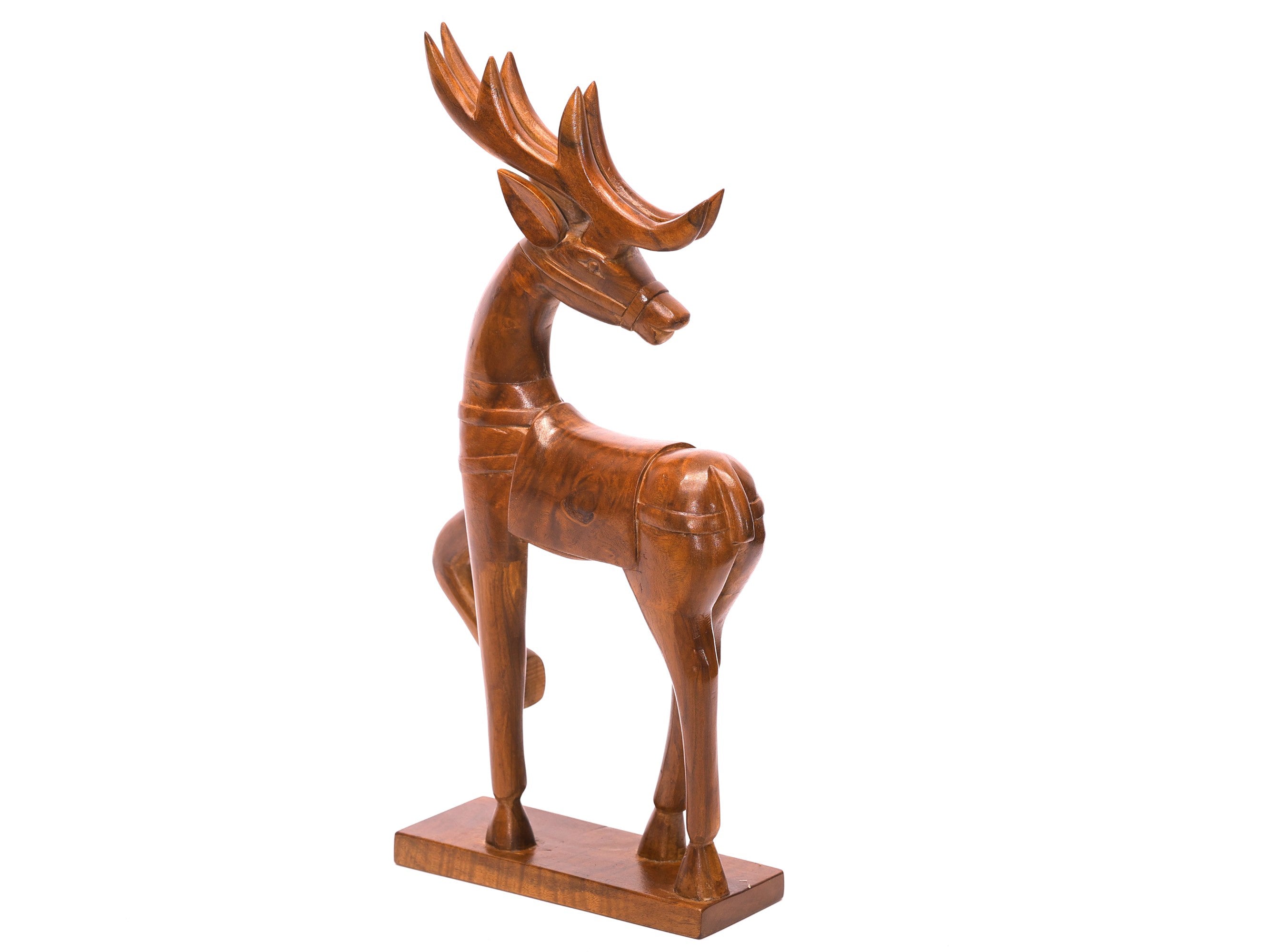 Wooden Dancing Deer Curio Animal Figurine