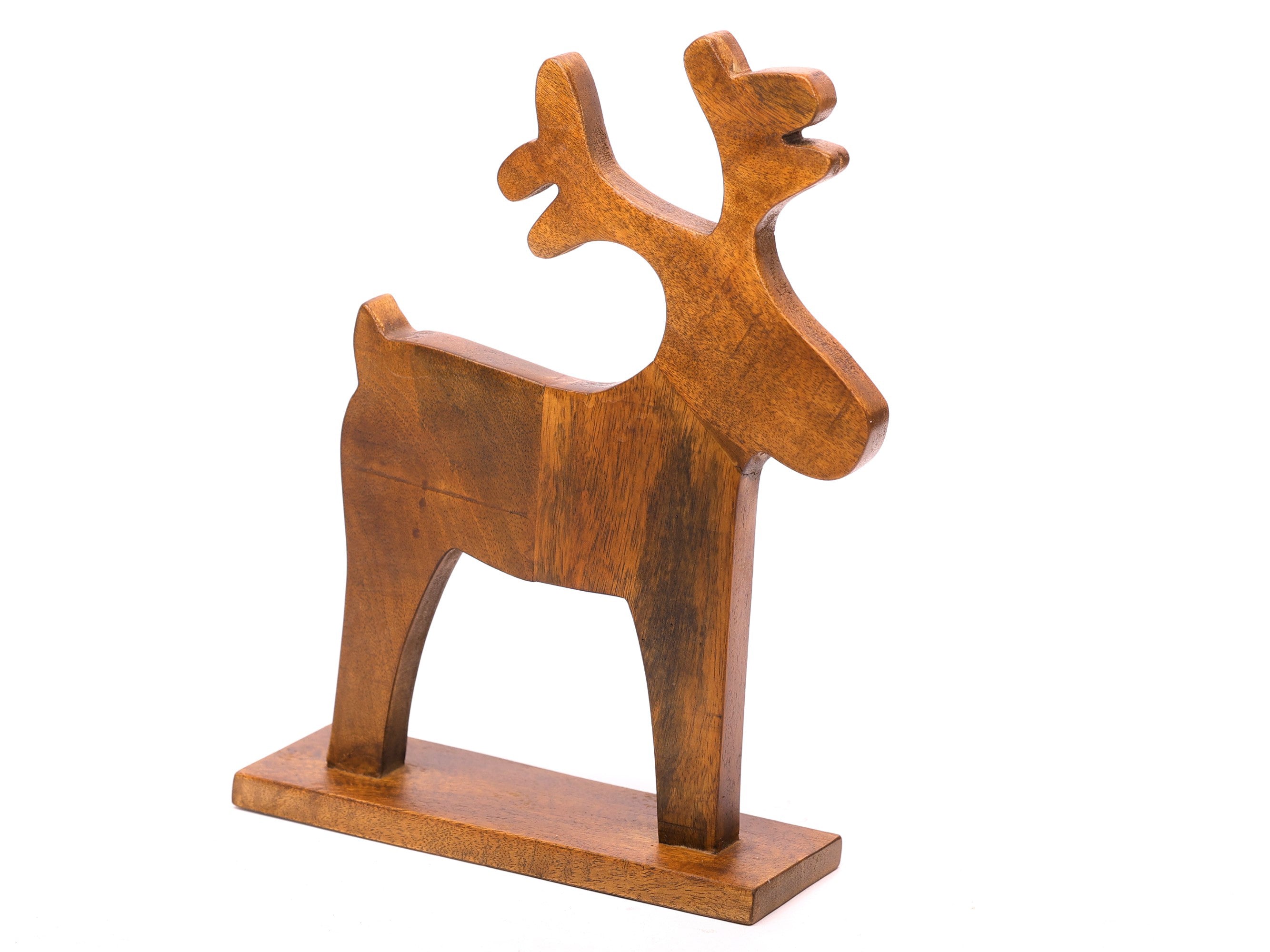 Wooden Santa Deer Animal Figurine