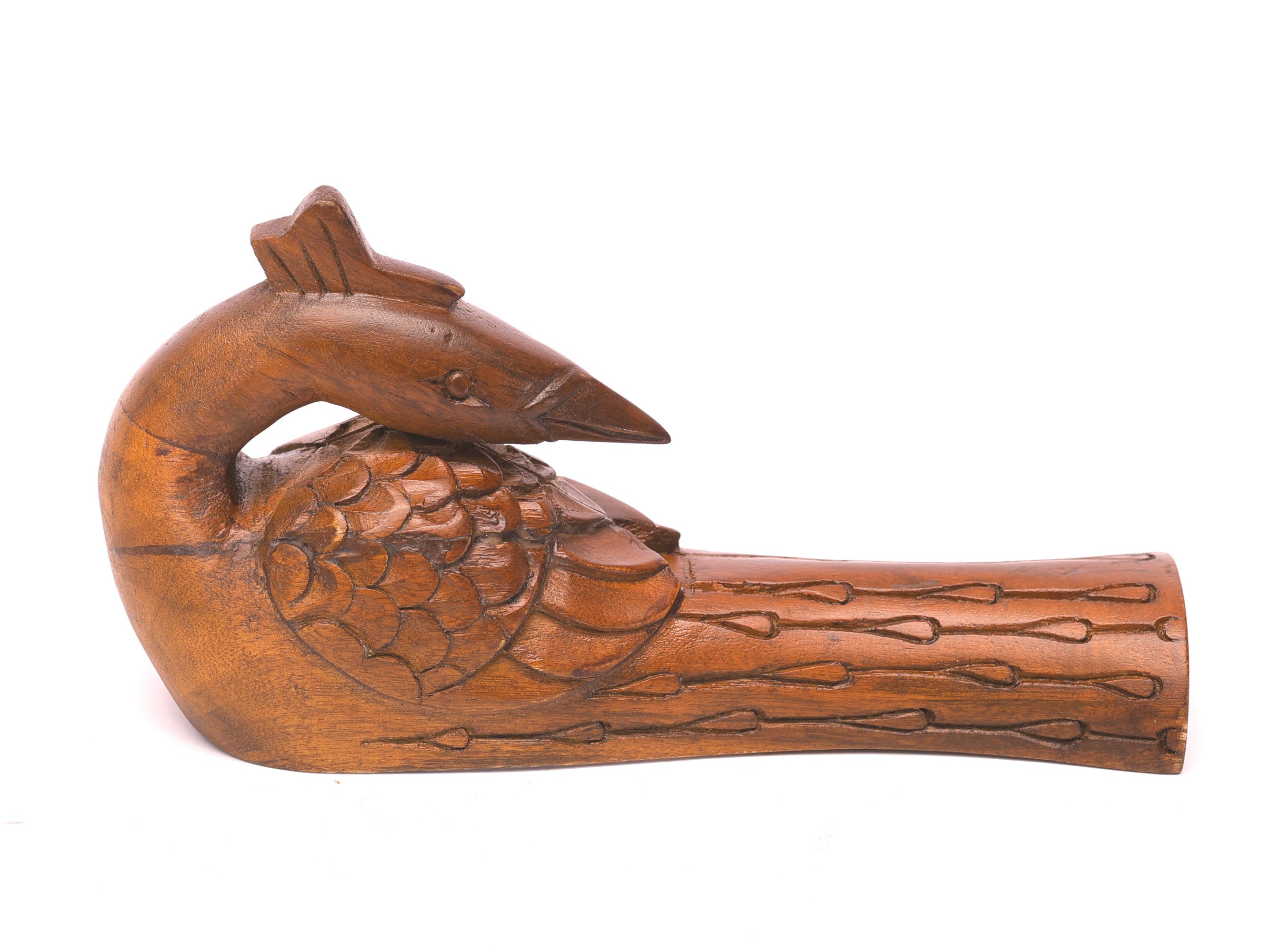 Wooden Sleeping Bird Animal Figurine