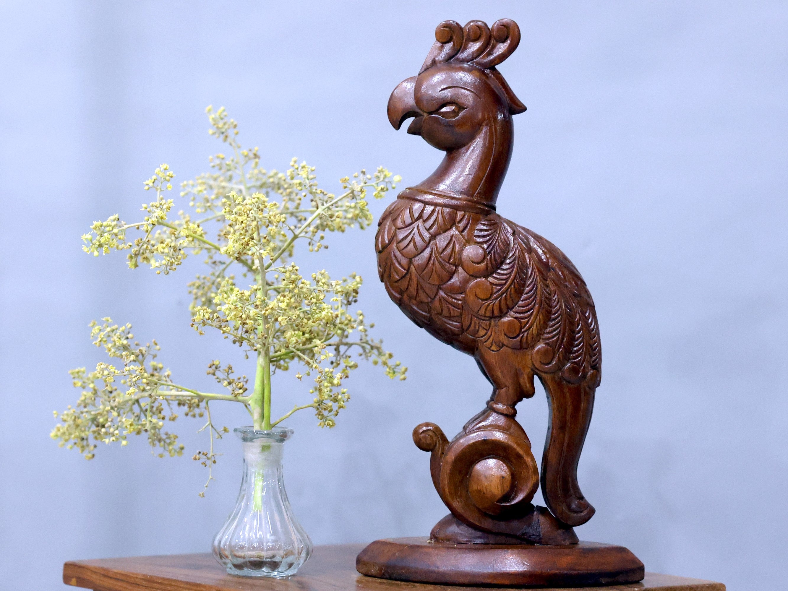 Wooden Beautifully Carved Bird Animal Figurine