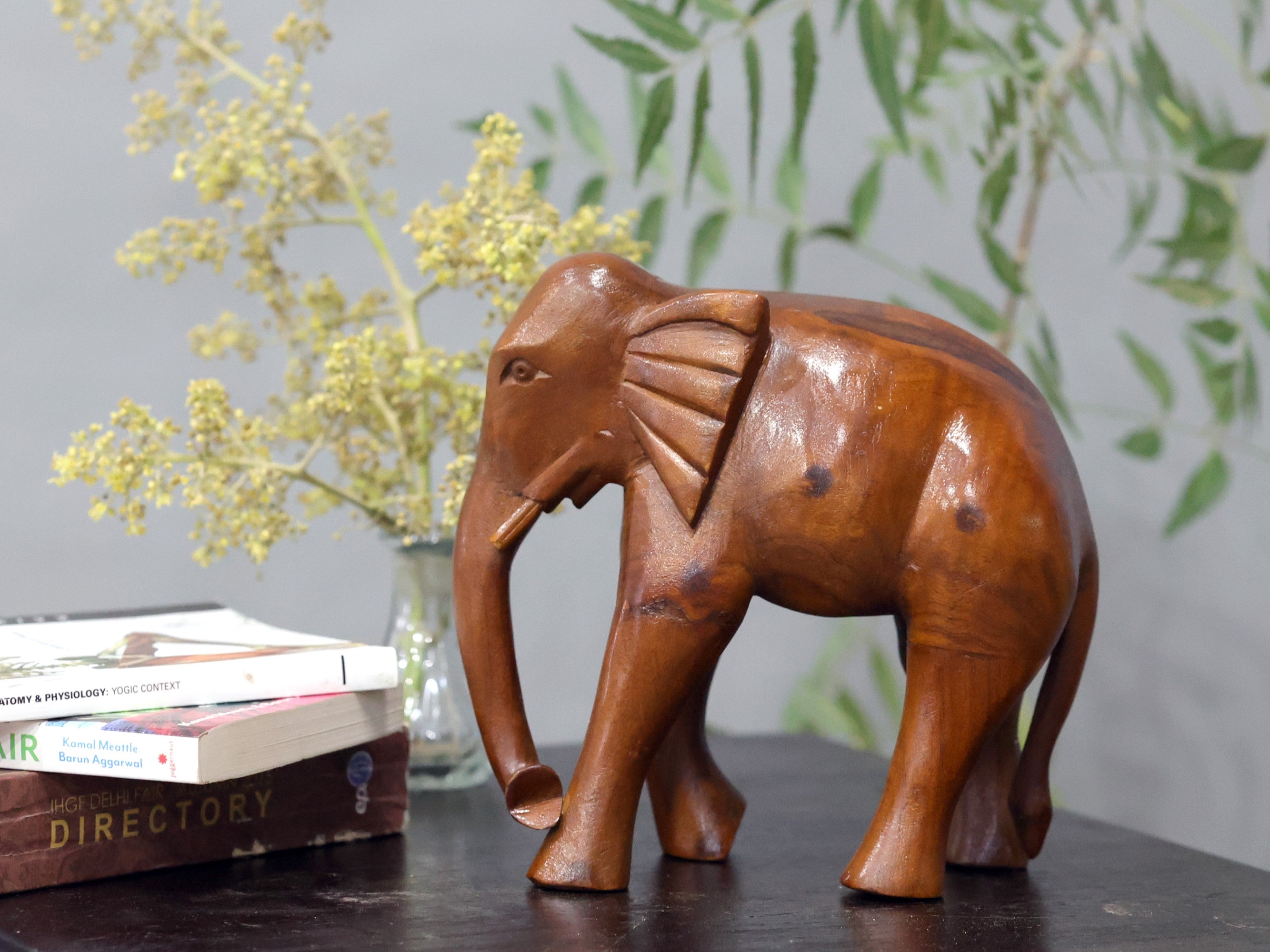 Lofty Wooden Elephant Animal Figurine