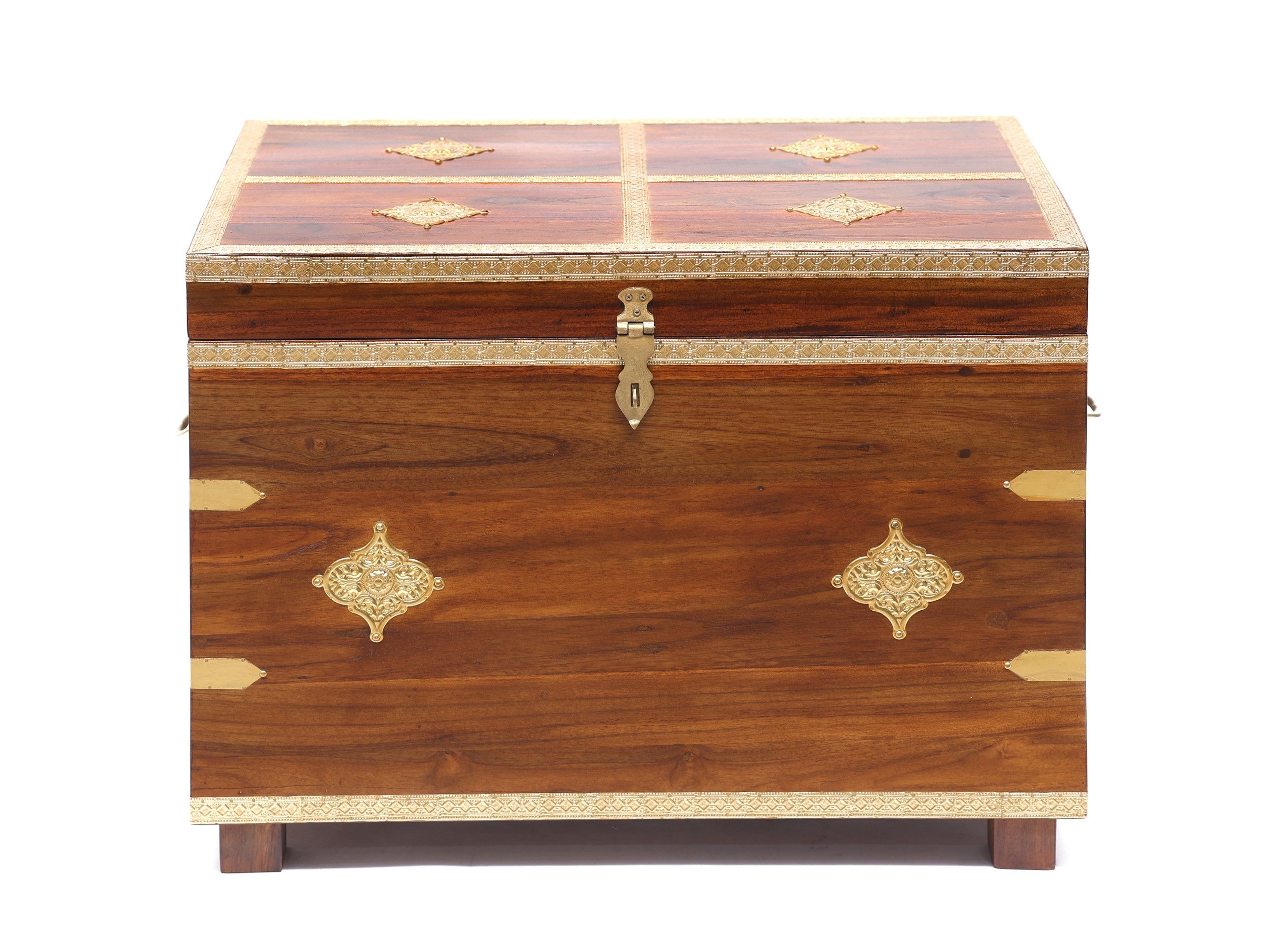 Teak wood Stylishly Trimmed Wooden Sanduk Wooden Box