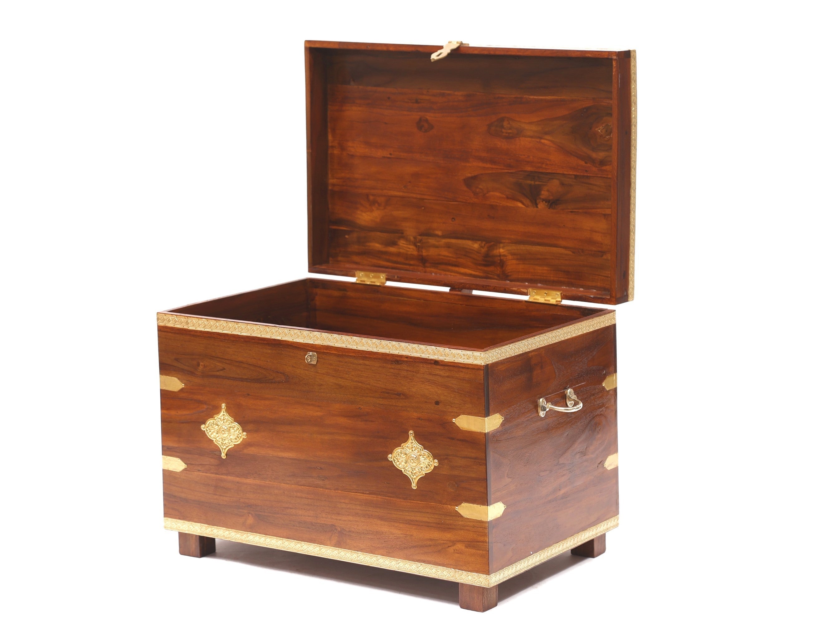 Teak wood Stylishly Trimmed Wooden Sanduk Wooden Box