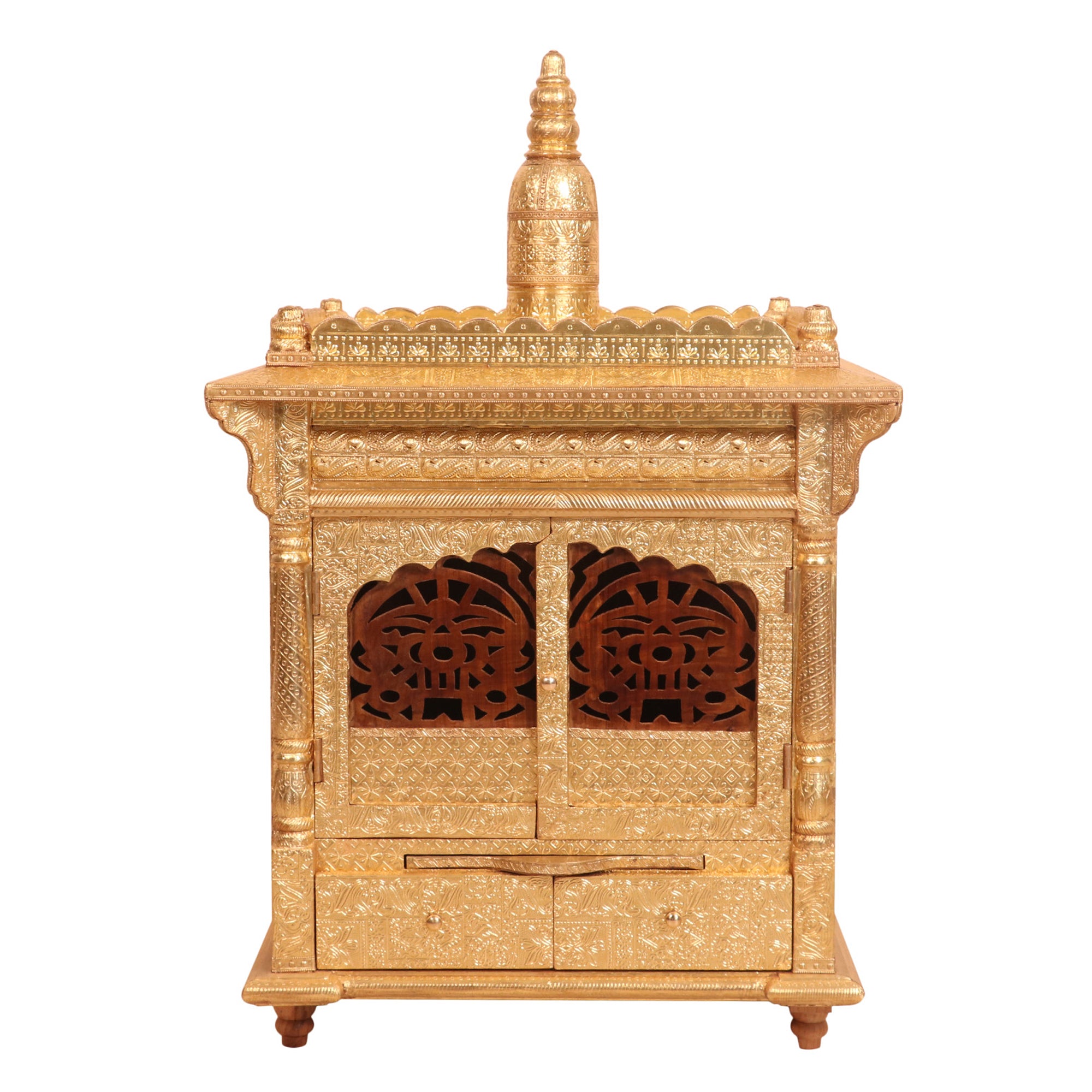 Brass Fitted Teak wood Royal Rajdhani Temple Temple